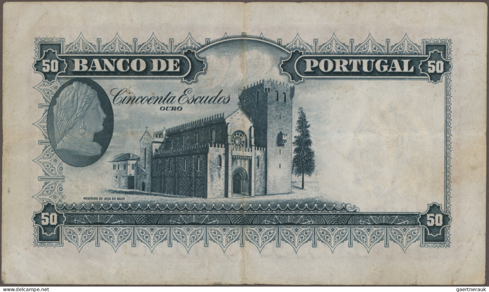 Portugal: Banco De Portugal, Lot With 4 Banknotes, Series 1938-1959, With 50 Esc - Portugal