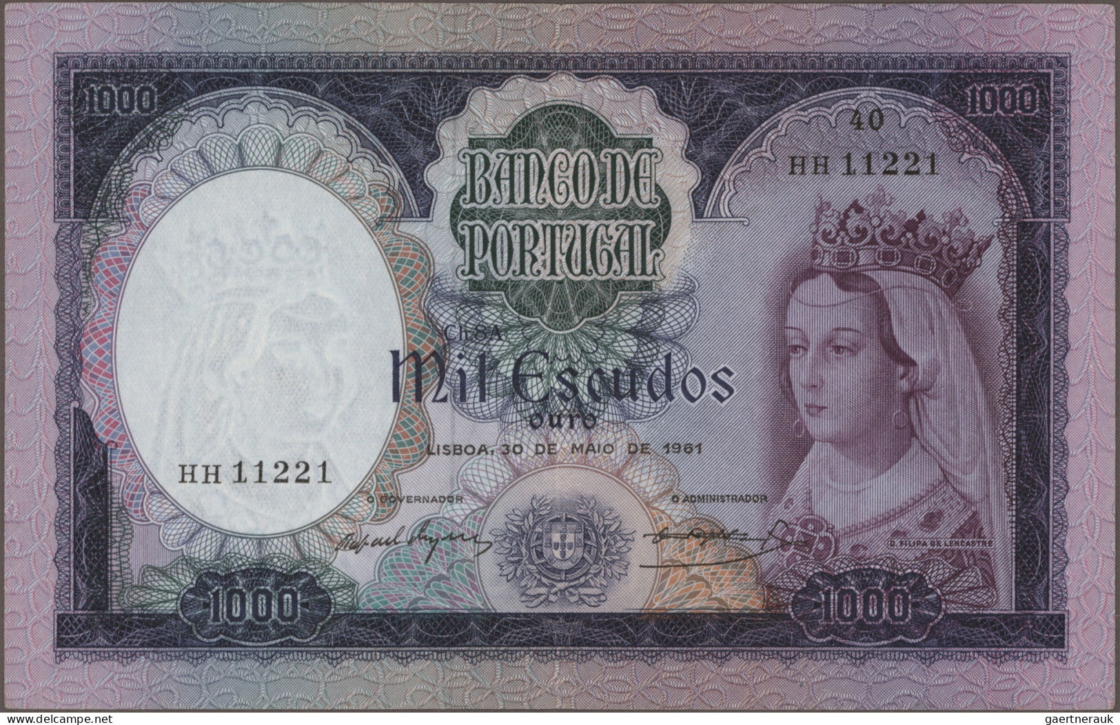 Portugal: Banco De Portugal, Set With 4 Banknotes, Series 1960/61, With 20, 50, - Portugal