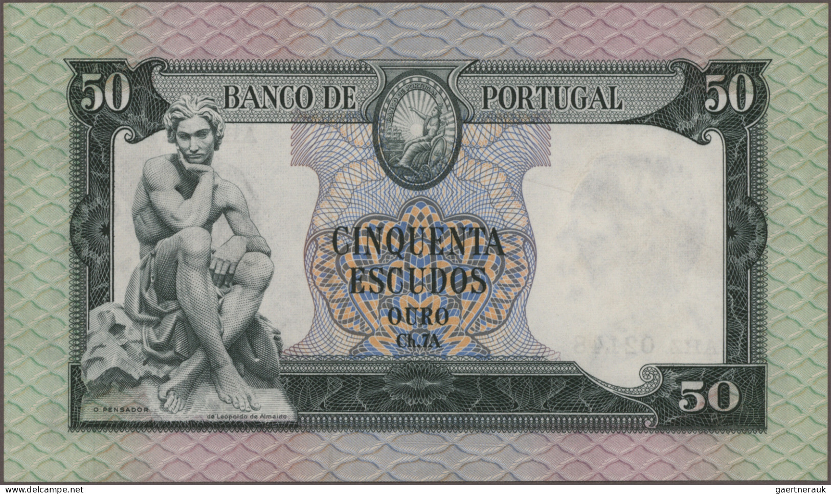 Portugal: Banco de Portugal, set with 4 banknotes, series 1960/61, with 20, 50,