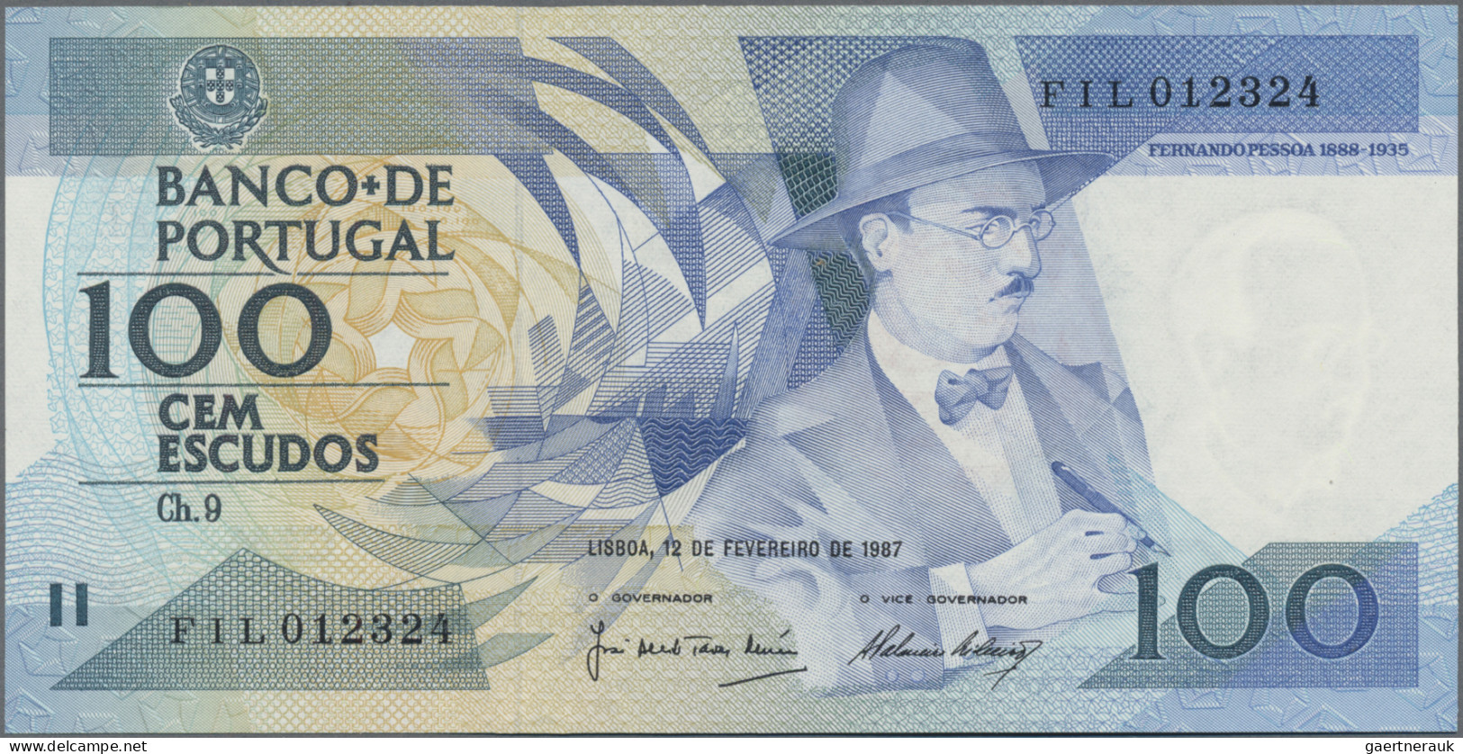 Portugal: Banco De Portugal, 100 Escudos 1987 Commemorative Issue With Prefix "F - Portugal