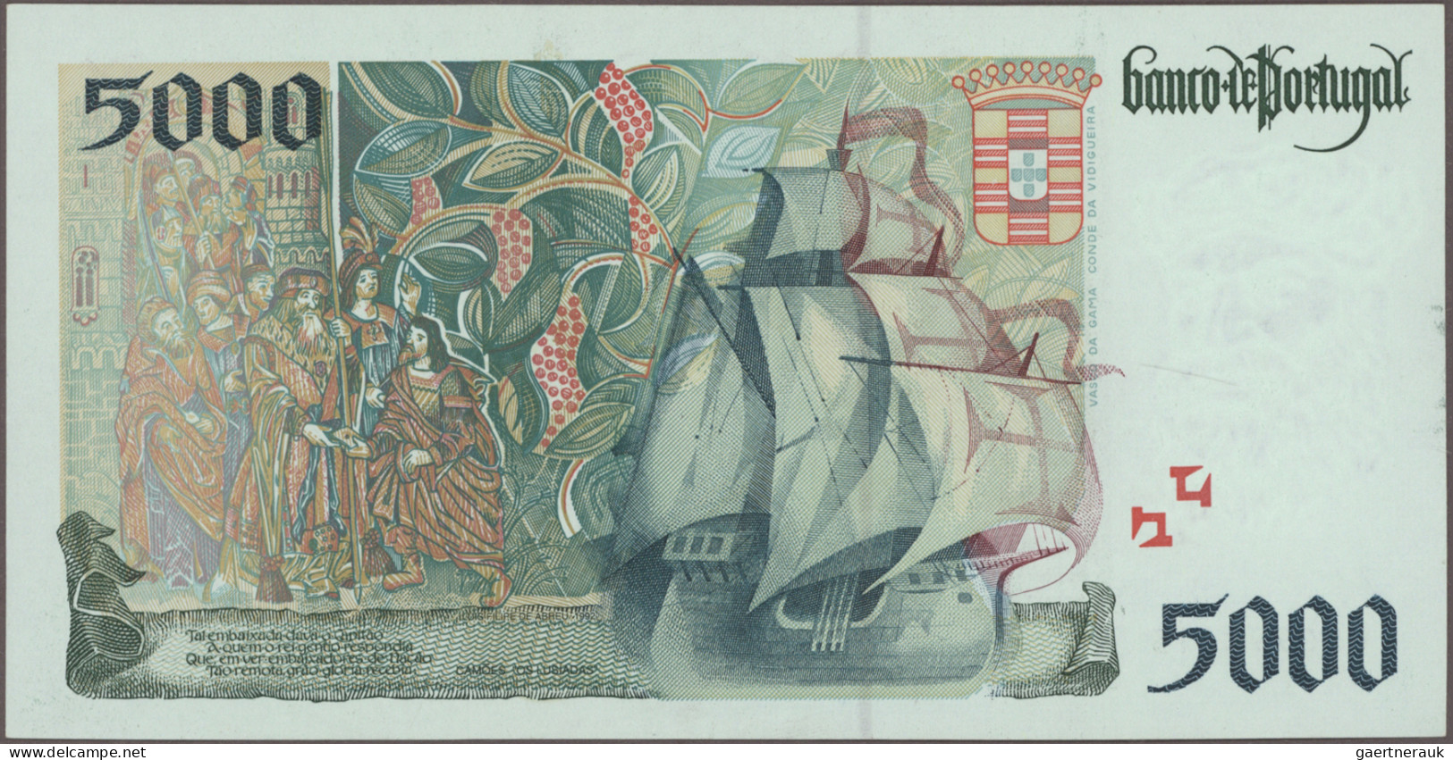 Portugal: Banco De Portugal, Lot With 6 Banknotes, Series 1996-2000, Comprising - Portugal