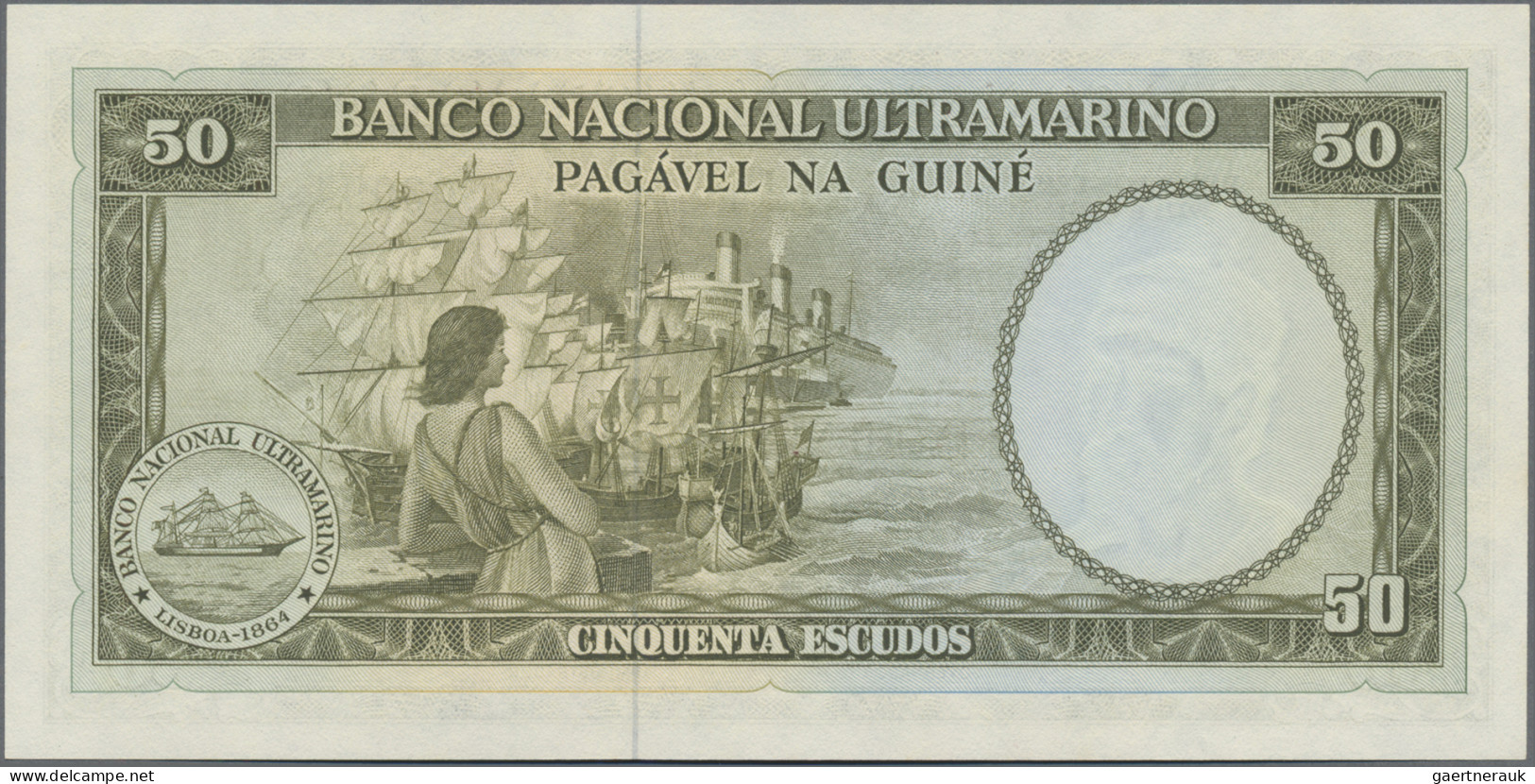 Portuguese Guinea: Banco Nacional Ultramarino – GUINEE, Lot With 3 Banknotes, 50 - Guinée