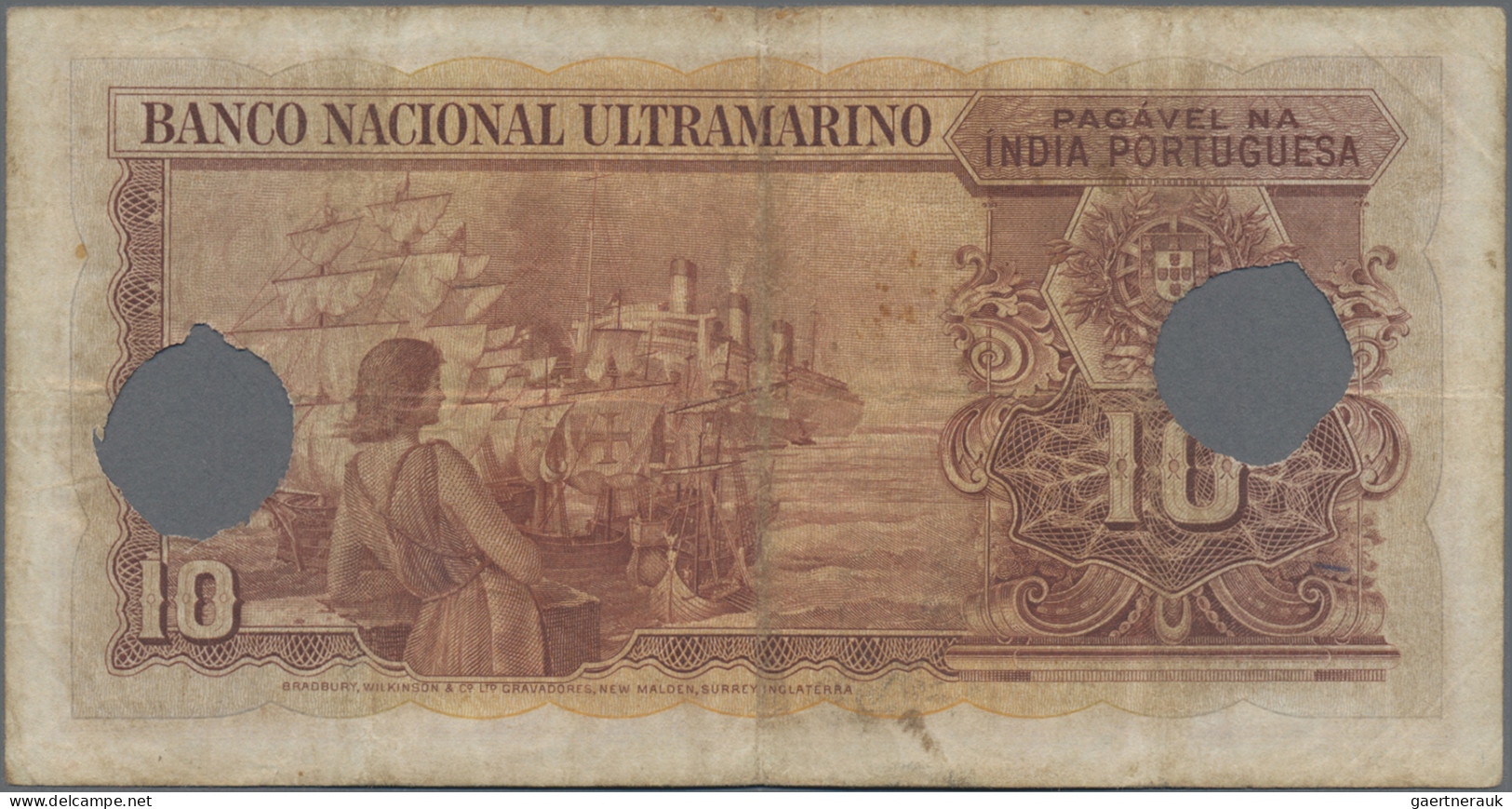 Portuguese India: Banco Nacional Ultramarino – INDIA PORTUGUESA, Set With 10, 20 - Inde