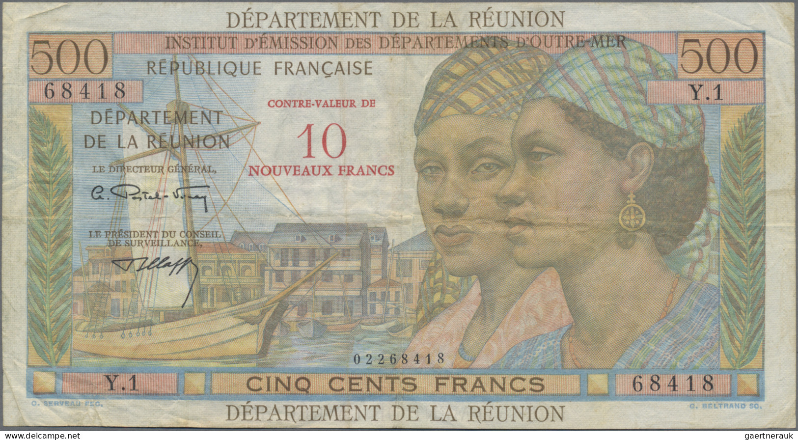 Réunion: Institut D'Émission Des Départements D'Outre-Mer – REUNION, Pair With 1 - Riunione
