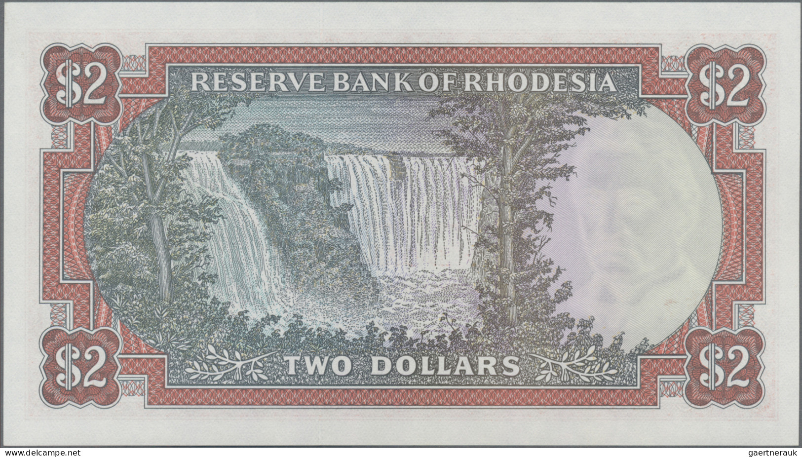 Rhodesia: Reserve Bank Of Rhodesia, 2 Dollars 1979 With Watermark Cecil Rhodes, - Rhodesien