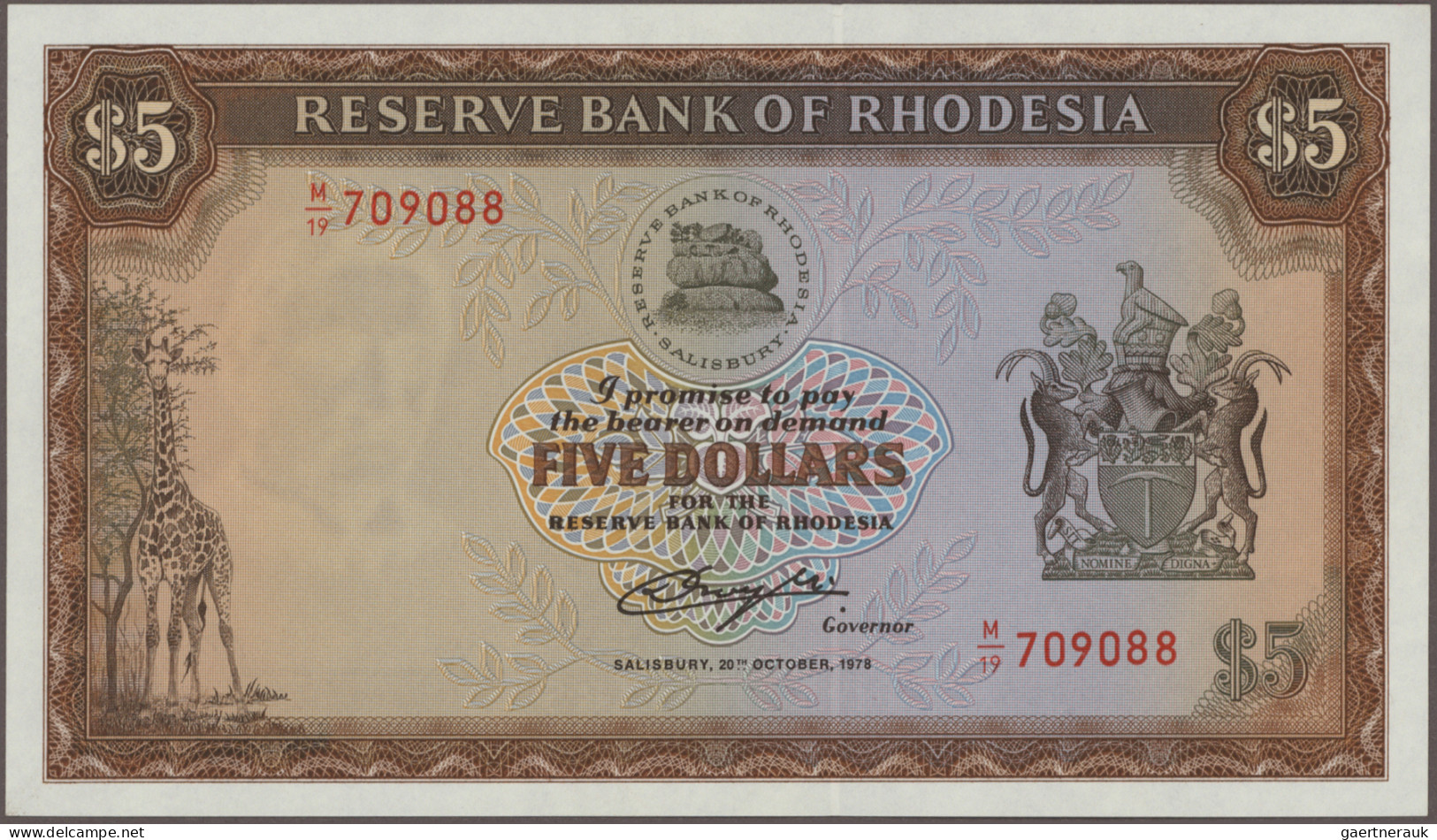 Rhodesia: Reserve Bank Of Rhodesia, Huge Lot With 13 Banknotes, Series 1964-1979 - Rhodésie