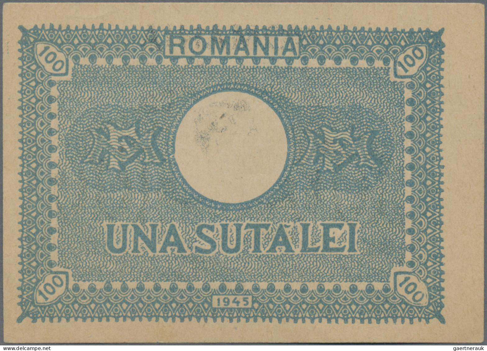 Romania: Ministry Of Finance, Set With 4 Banknotes, Series 1917 And 1945, With 1 - Rumänien