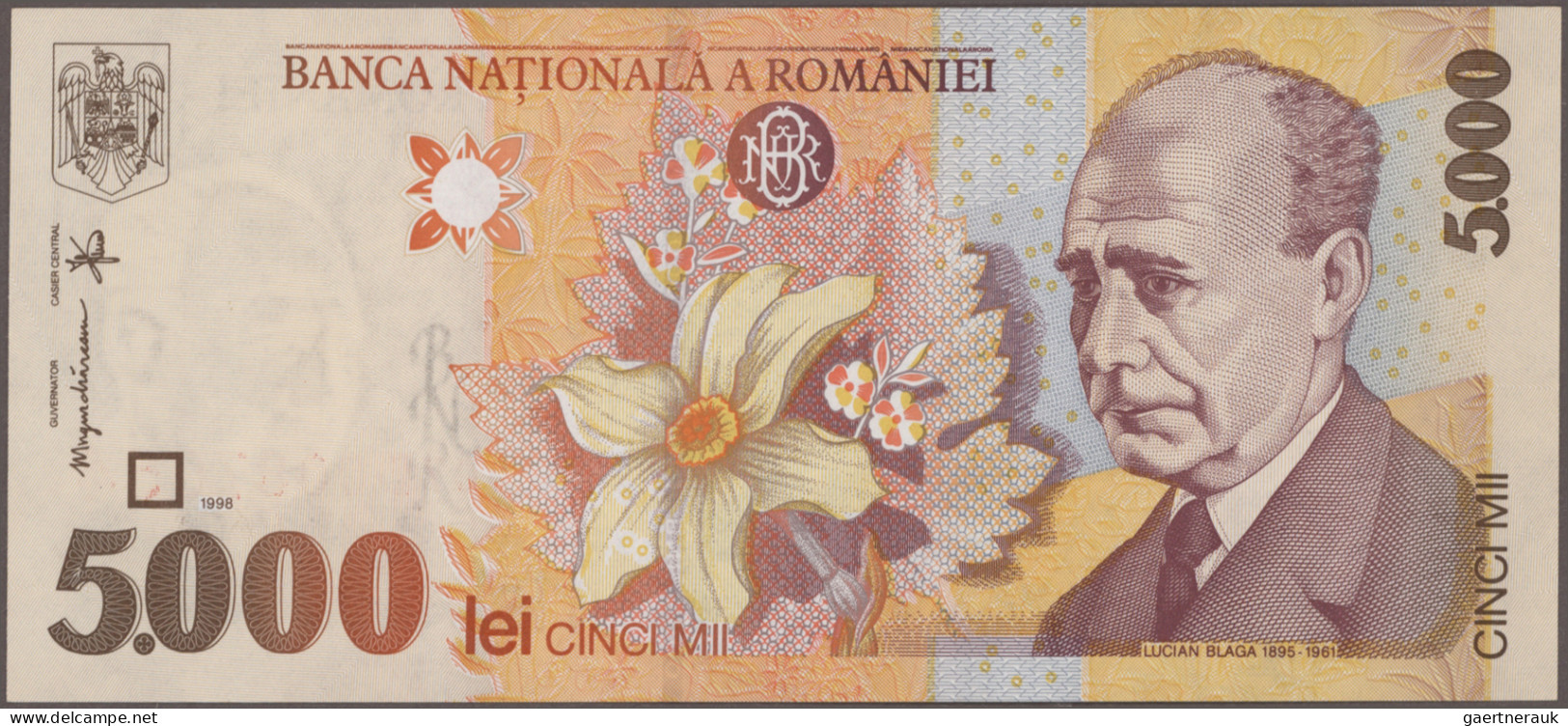 Romania: Lot with 92 banknotes Austria, Moldova and Romania with many duplicates