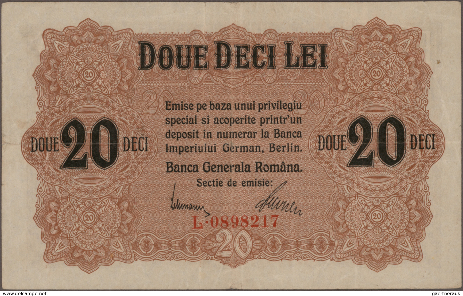 Romania: Banca Generală Română – German Occupation WW I, Set With 4 Banknotes, S - Romania