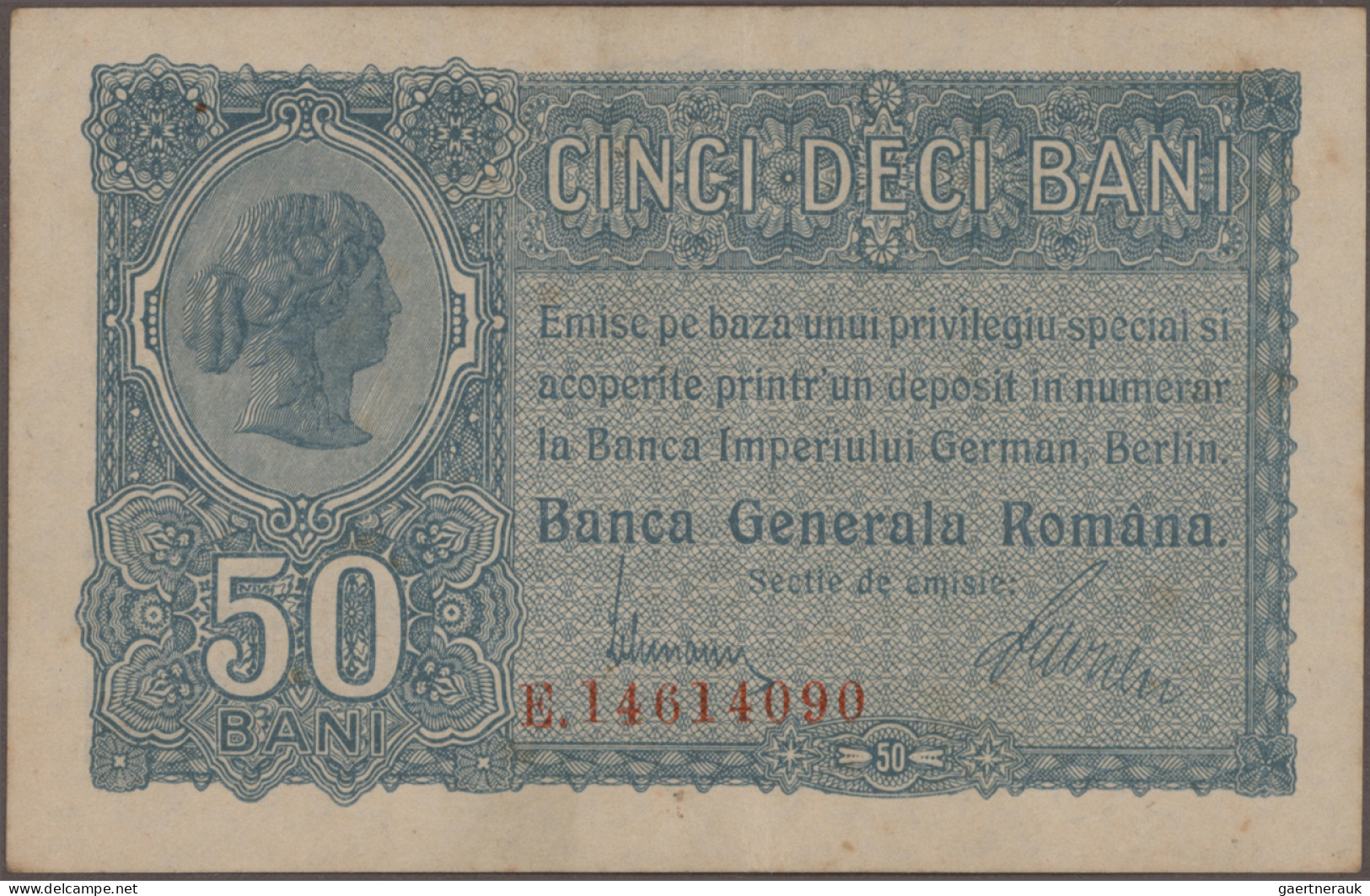 Romania: Banca Generală Română – German Occupation WW I, Set With 4 Banknotes, S - Rumänien