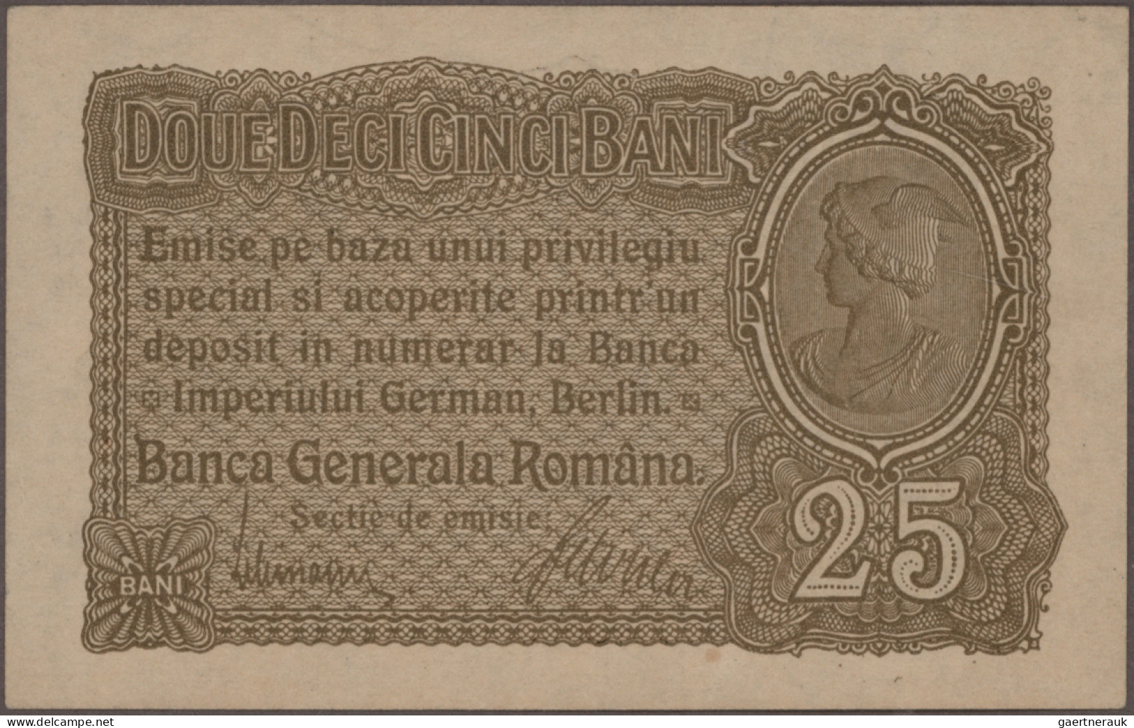 Romania: Banca Generală Română – German Occupation WW I, Set With 4 Banknotes, S - Rumania