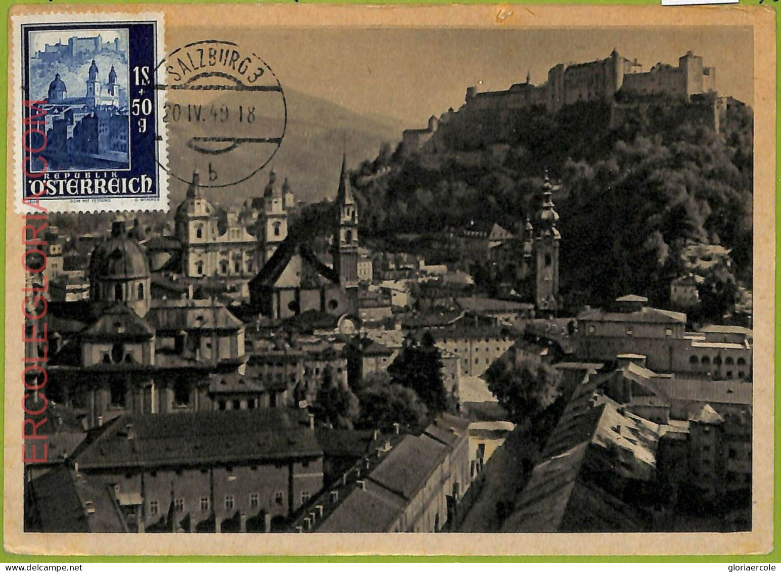 Ad3304 - AUSTRIA - Postal History - MAXIMUM CARD - 1949 - SALZBURG  ARCHITECTURE - Autres & Non Classés