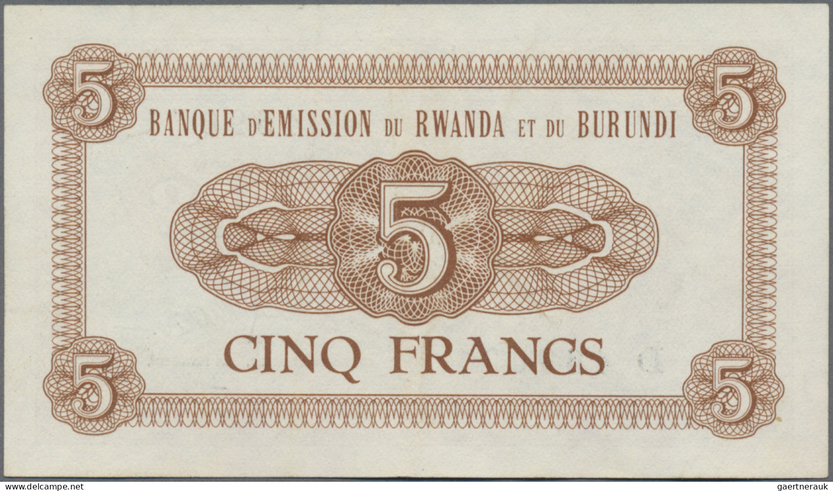 Rwanda-Burundi: Banque D'Émission Du Rwanda Et Du Burundi, Lot With 3 Banknotes, - Ruanda-Burundi