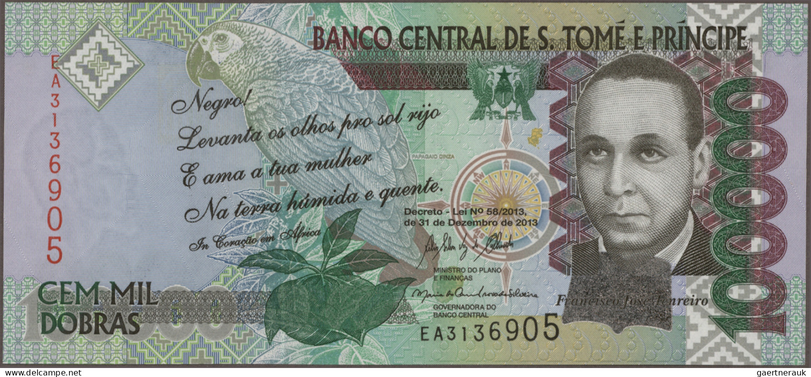 Saint Thomas & Prince: Banco Nacional De S. Tomé E Príncipe, Huge Lot With 18 Ba - San Tomé Y Príncipe