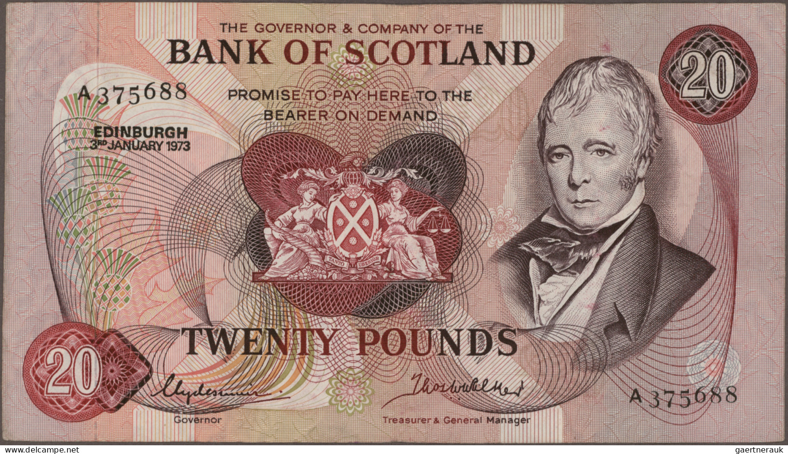 Scotland: Bank Of Scotland, Lot With 9 Banknotes, Series 1971-1988, With 3x 1 Po - Autres & Non Classés