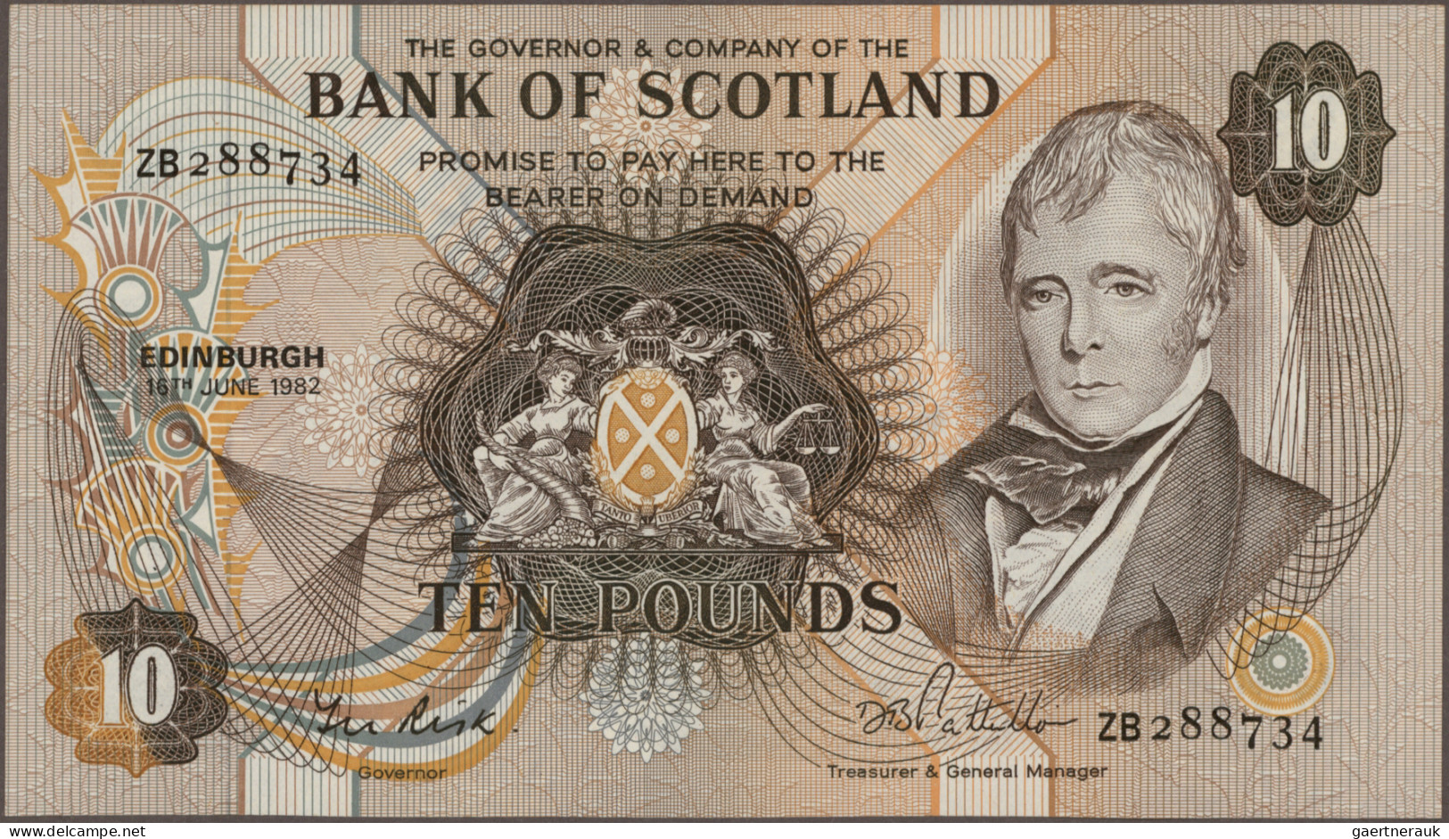 Scotland: Bank Of Scotland, Lot With 9 Banknotes, Series 1971-1988, With 3x 1 Po - Autres & Non Classés