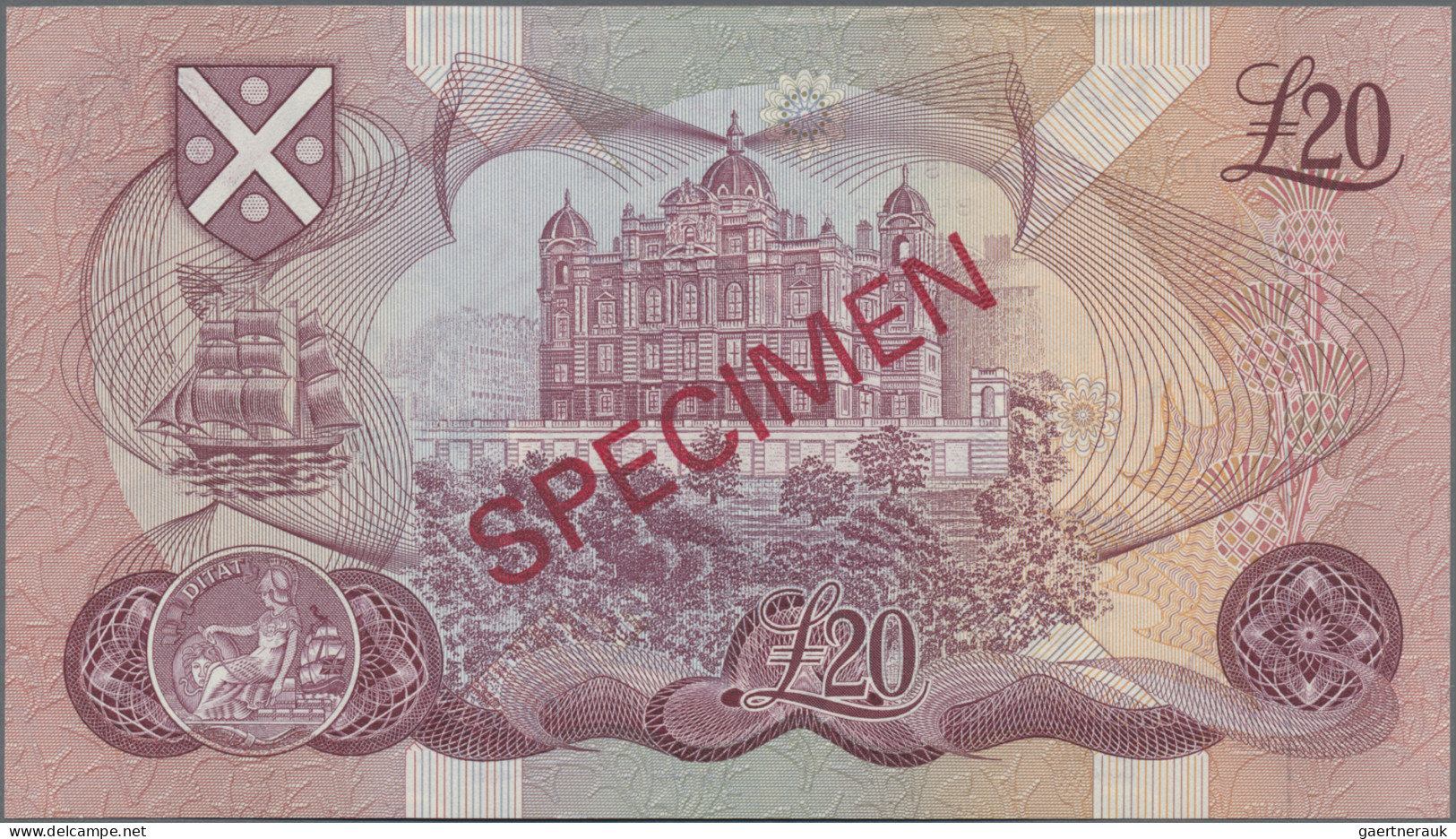 Scotland: Bank Of Scotland, 20 Pounds 1st October 1970 SPECIMEN, Signatures: Pol - Otros & Sin Clasificación