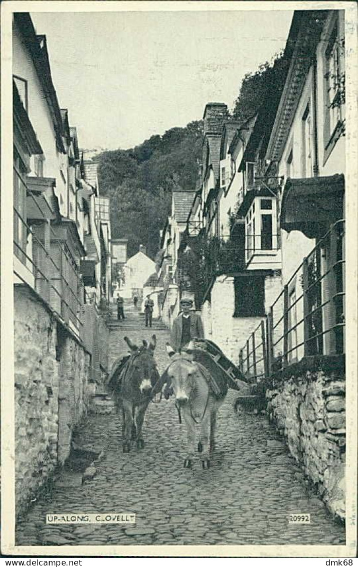 CLOVELLY - UP-ALONG - PUB. BY J. SALMON - MAILED - 1950s (18338) - Clovelly