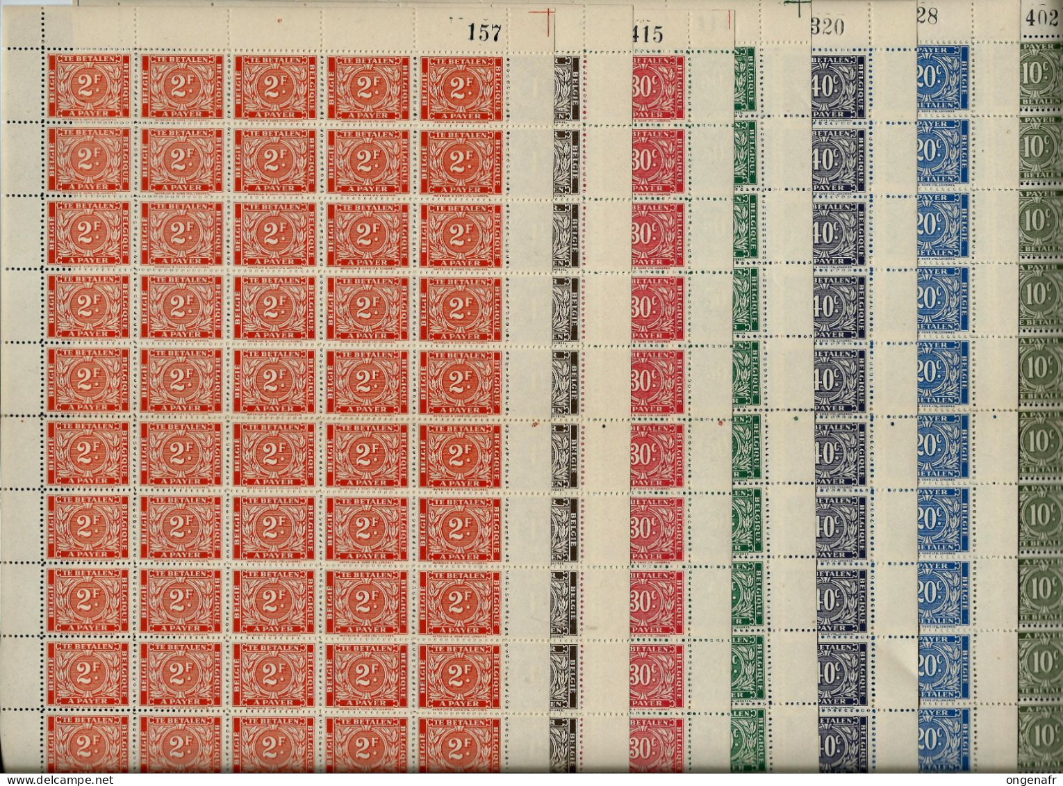 N° TX 49/55A  En  Feuilles De 50 ** - 1931-1950