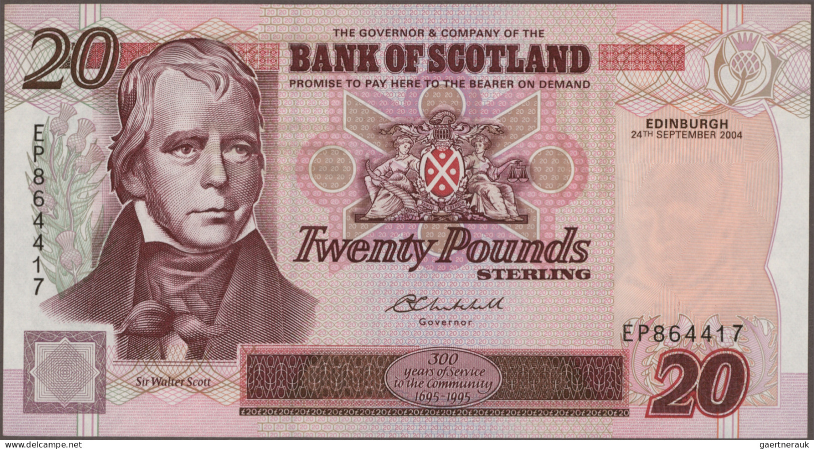 Scotland: Bank Of Scotland, Lot With 5 Banknotes, Series 1995-2007, Comprising 5 - Sonstige & Ohne Zuordnung