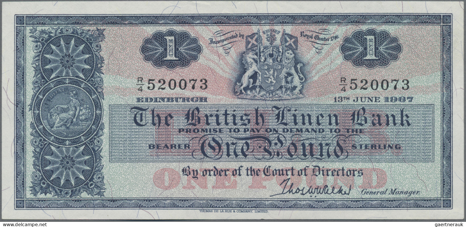 Scotland: The British Linen Bank, Set With 3 Banknotes, Comprising 2x 1 Pound 19 - Altri & Non Classificati