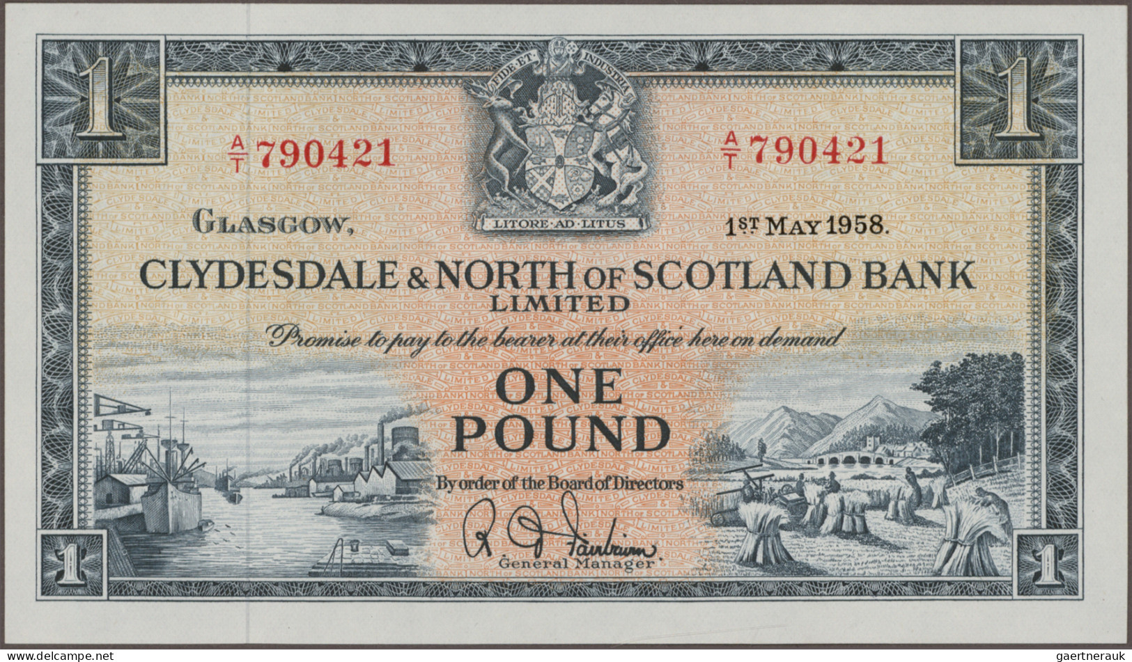 Scotland: Clydesdale & North Of Scotland Bank Limited, Lot With 5 Banknotes, Ser - Autres & Non Classés