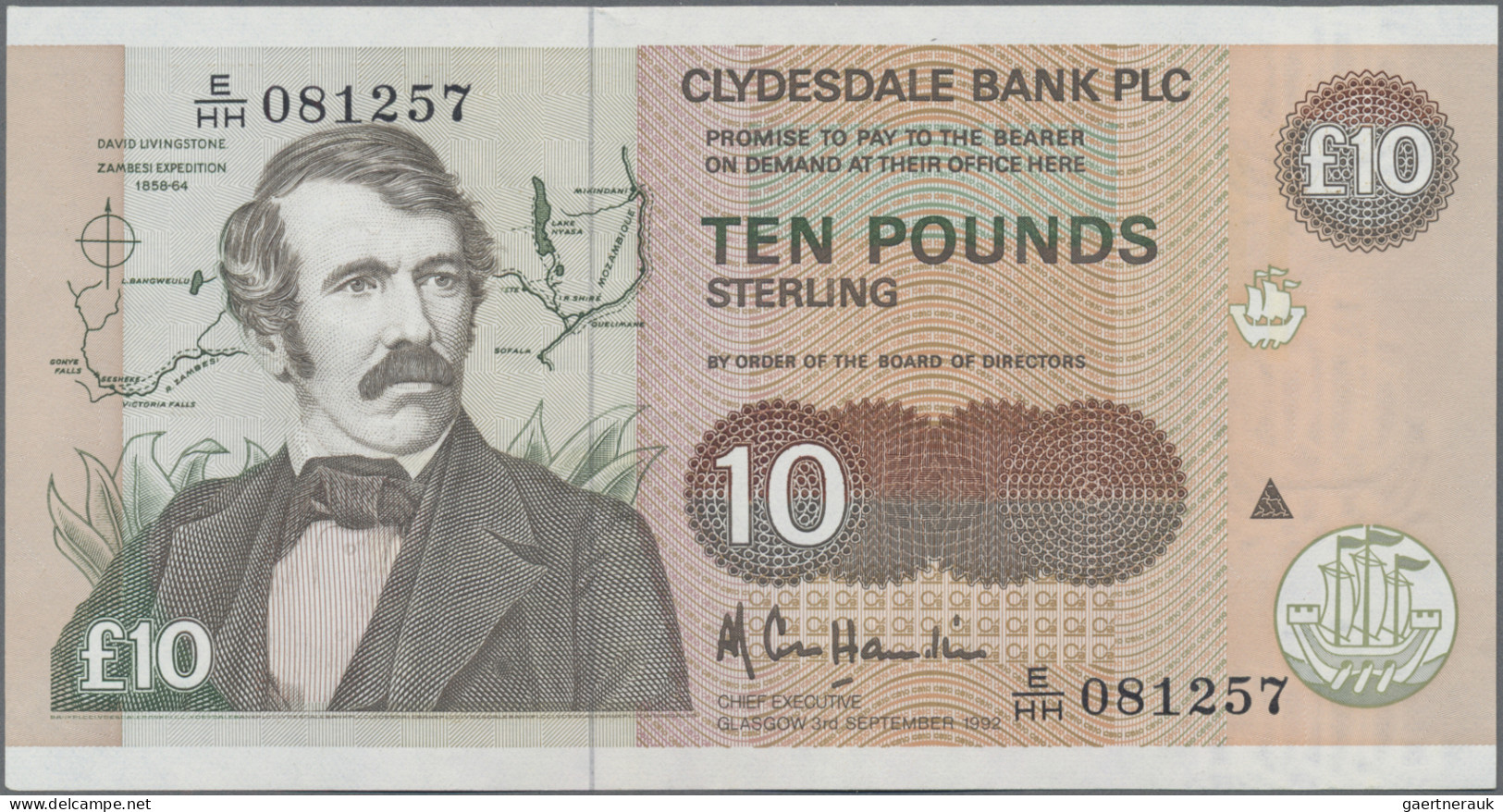 Scotland: Clydesdale Bank PLC, Lot With 4 Banknotes, Series 1989-2002, With 5 Po - Other & Unclassified