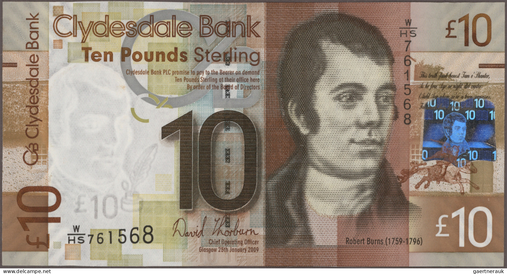 Scotland: Clydesdale Bank, Lot With 4 Banknotes, Series 2009-2015, With 20 Pound - Other & Unclassified