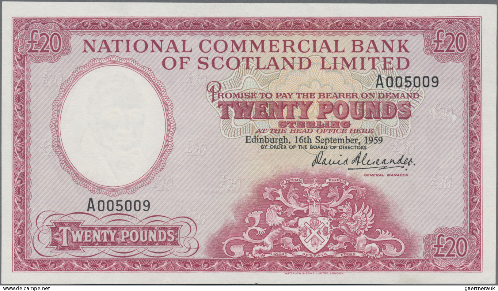 Scotland: National Commercial Bank Of Scotland Ltd., 20 Pounds 16th September 19 - Otros & Sin Clasificación