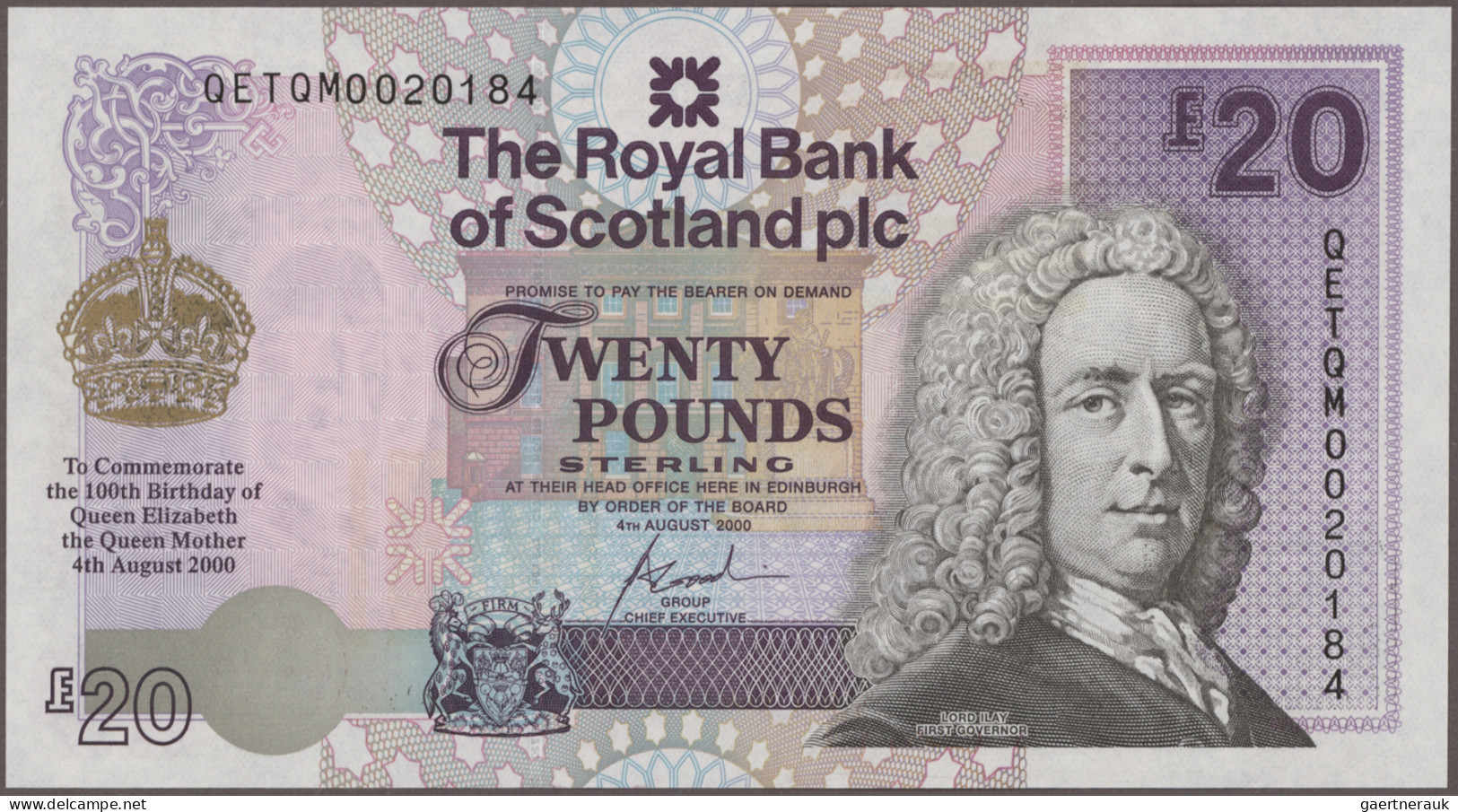 Scotland: The Royal Bank Of Scotland Plc, Huge Lot With 22 Banknotes, Series 198 - Autres & Non Classés