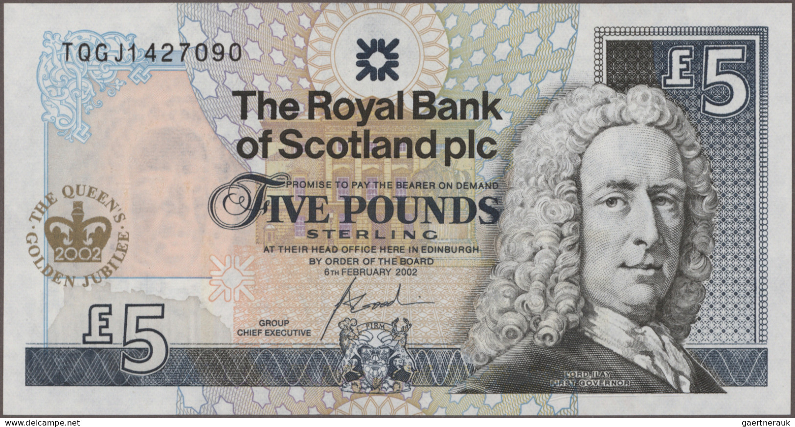 Scotland: The Royal Bank of Scotland plc, huge lot with 22 banknotes, series 198