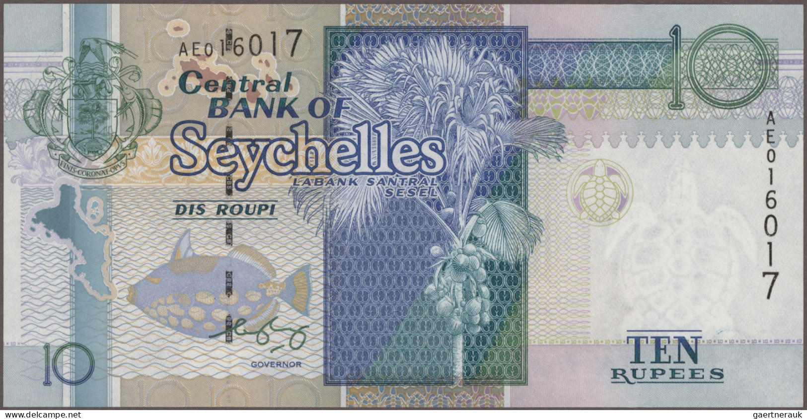 Seychelles: Central Bank Of Seychelles, Lot With 12 Banknotes, Series 1989-2009, - Seychellen