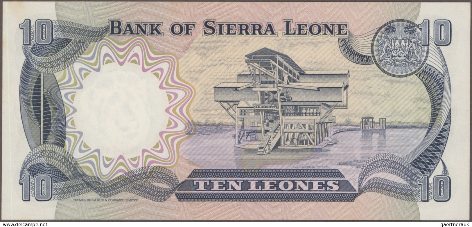 Sierra Leone: Bank of Sierra Leone, huge lot with 32 banknotes, series 1964-2010