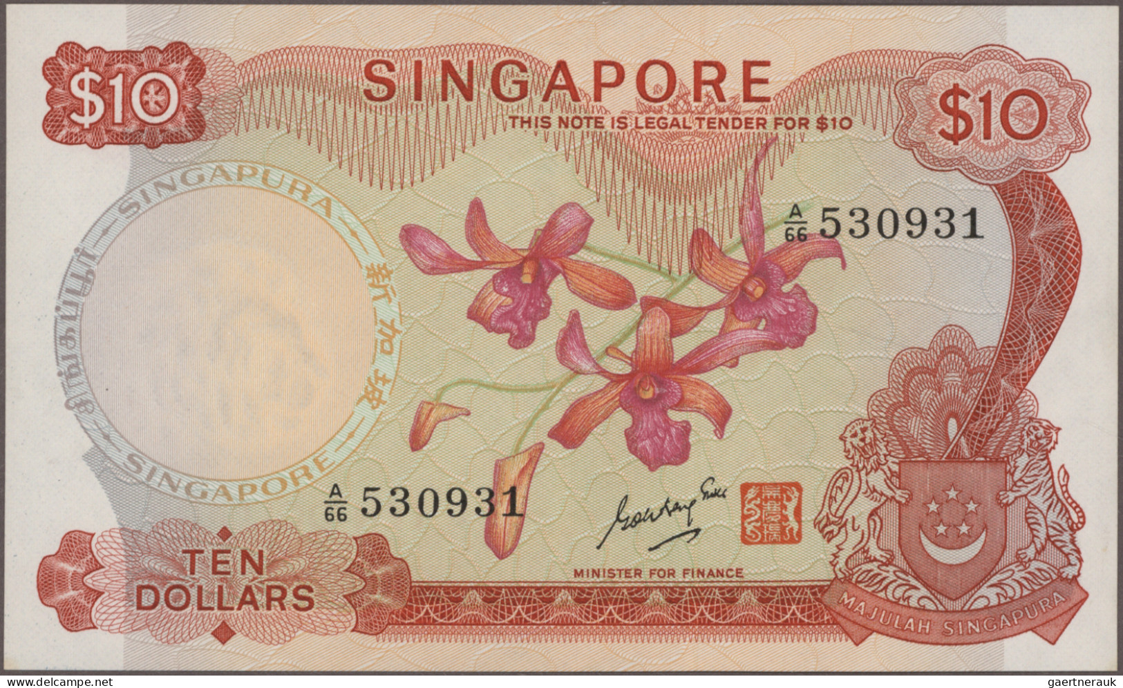 Singapore: Board Of Commissioners Of Currency, Lot With 6 Banknotes, Series ND(1 - Singapour