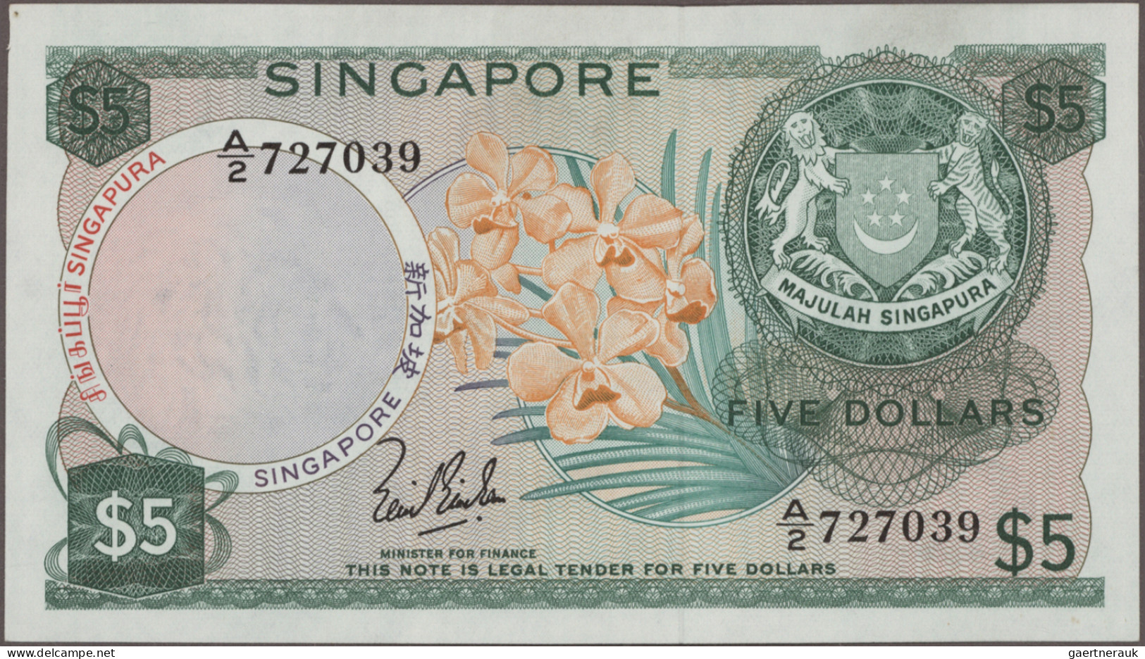 Singapore: Board Of Commissioners Of Currency, Lot With 6 Banknotes, Series ND(1 - Singapore