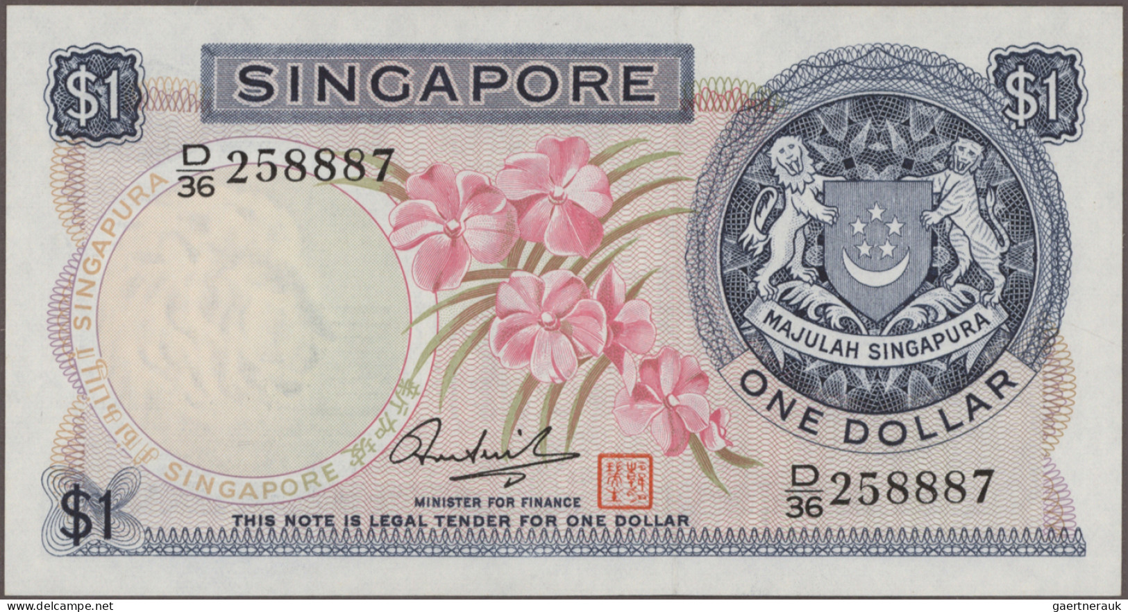 Singapore: Board Of Commissioners Of Currency, Lot With 6 Banknotes, Series ND(1 - Singapore