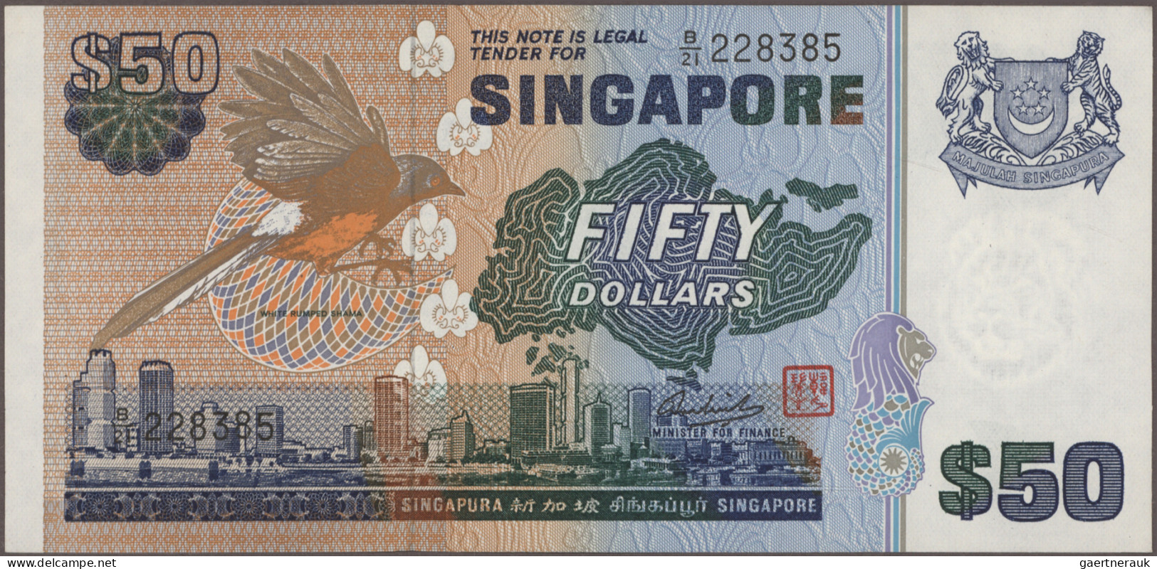 Singapore: Board Of Commissioners Of Currency, ND (1976-1980) "Birds" Issue, Wit - Singapore