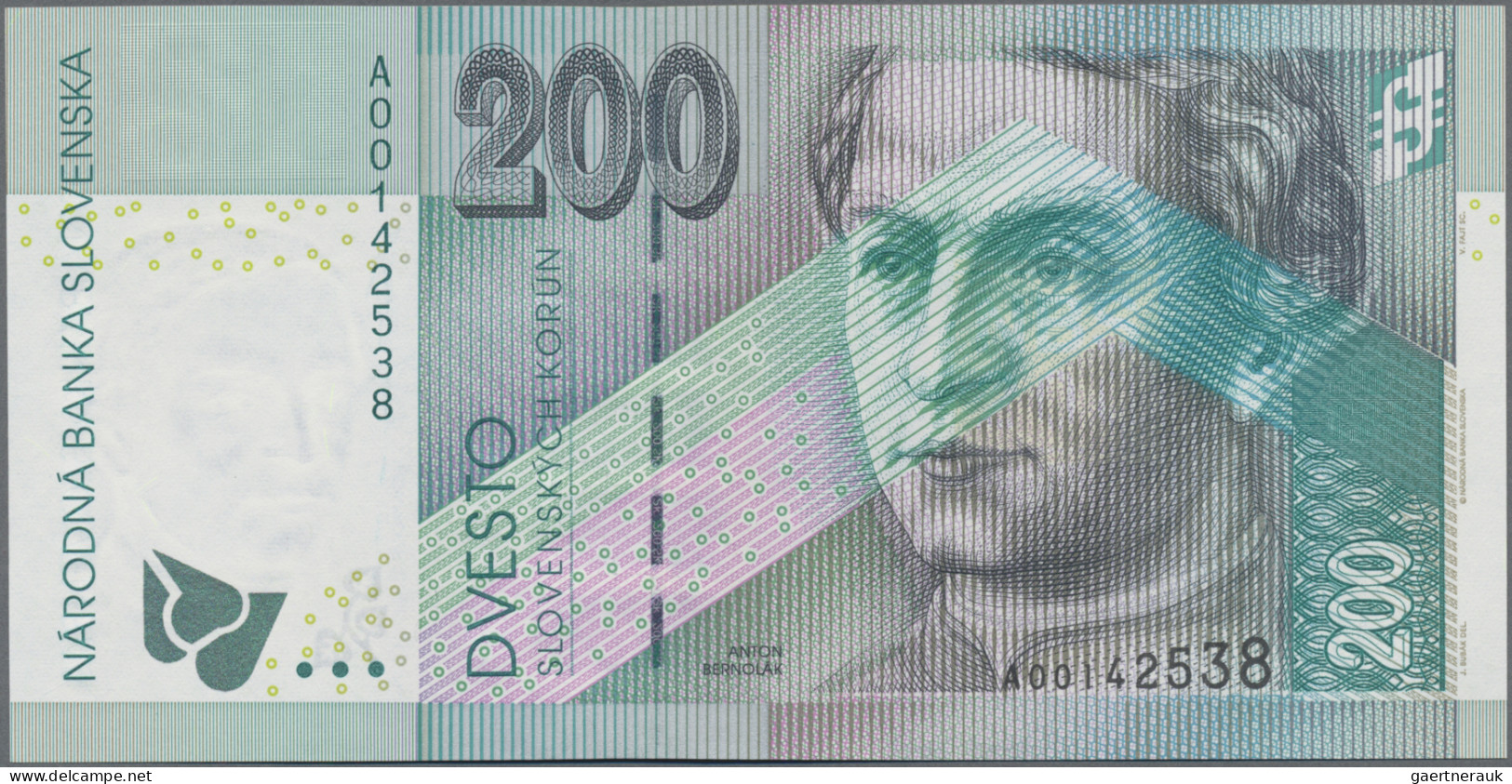 Slovakia: Národná Banka Slovenska, 200 Korun 31.03.1999 Series A, REPLACEMENT, P - Slowakei