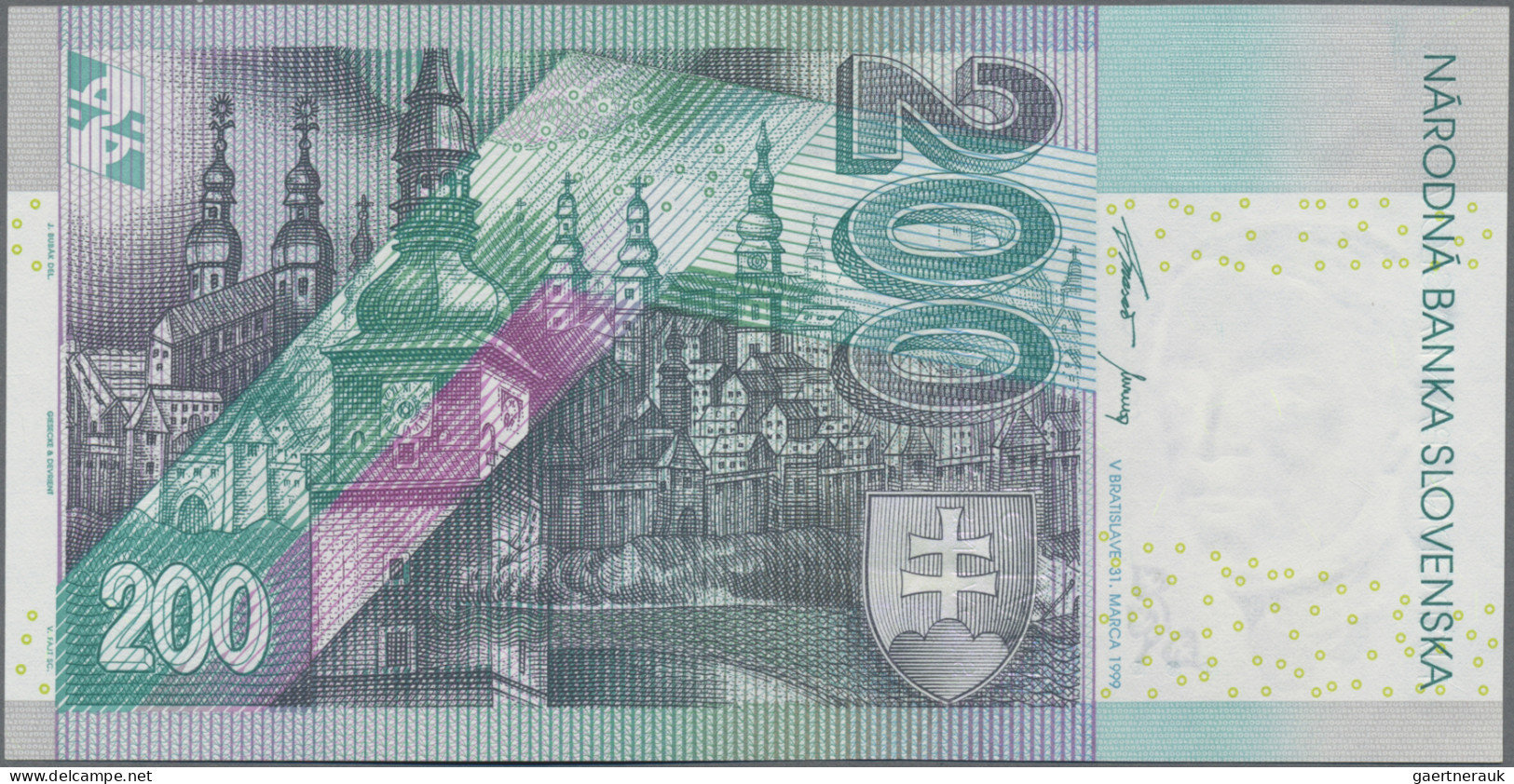 Slovakia: Národná Banka Slovenska, 200 Korun 31.03.1999 Series A, REPLACEMENT, P - Slowakije