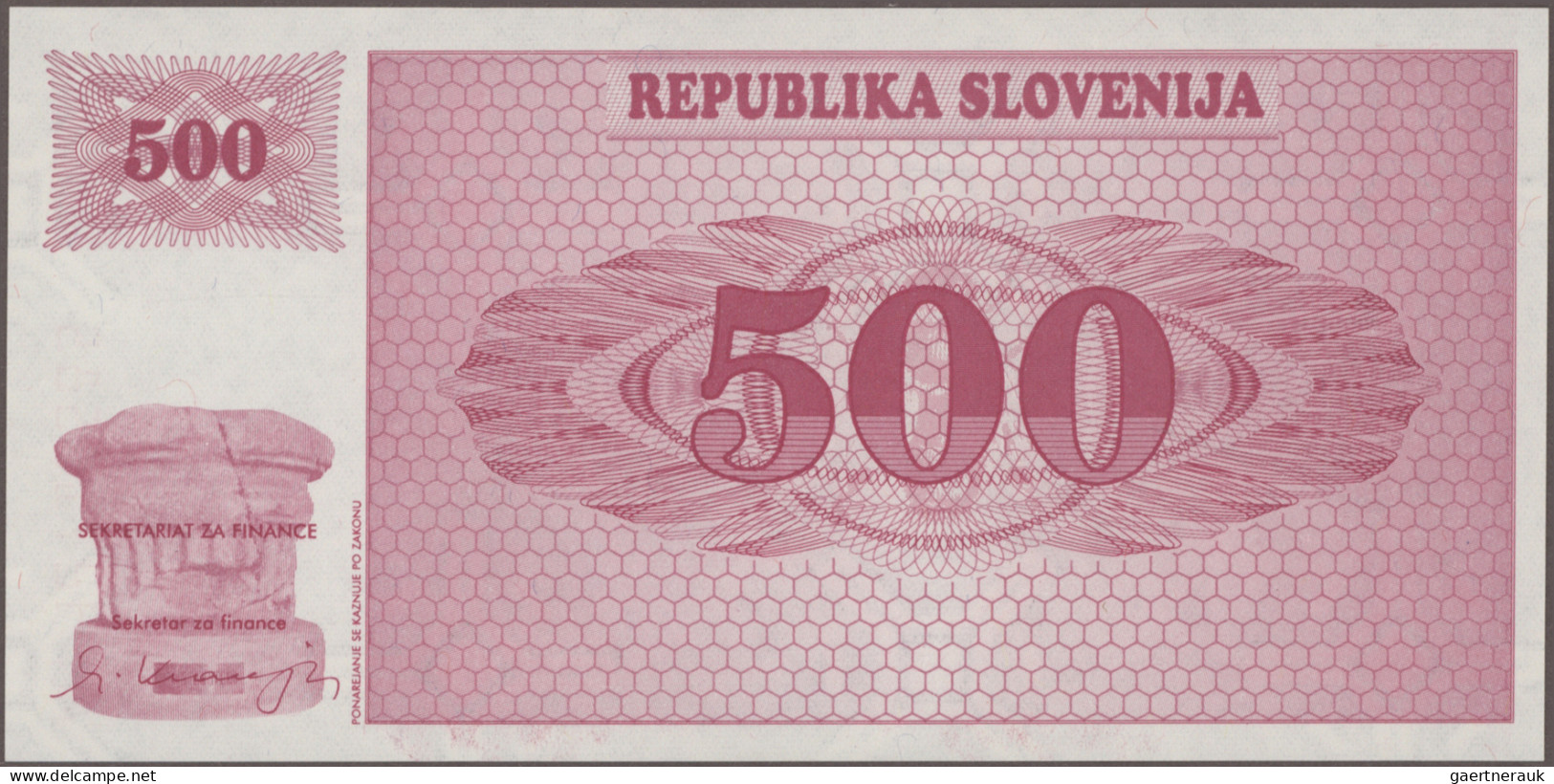 Slovakia: Republic And Bank Of Slovenia, Huge Lot With 20 Banknotes, Comprising - Slovénie