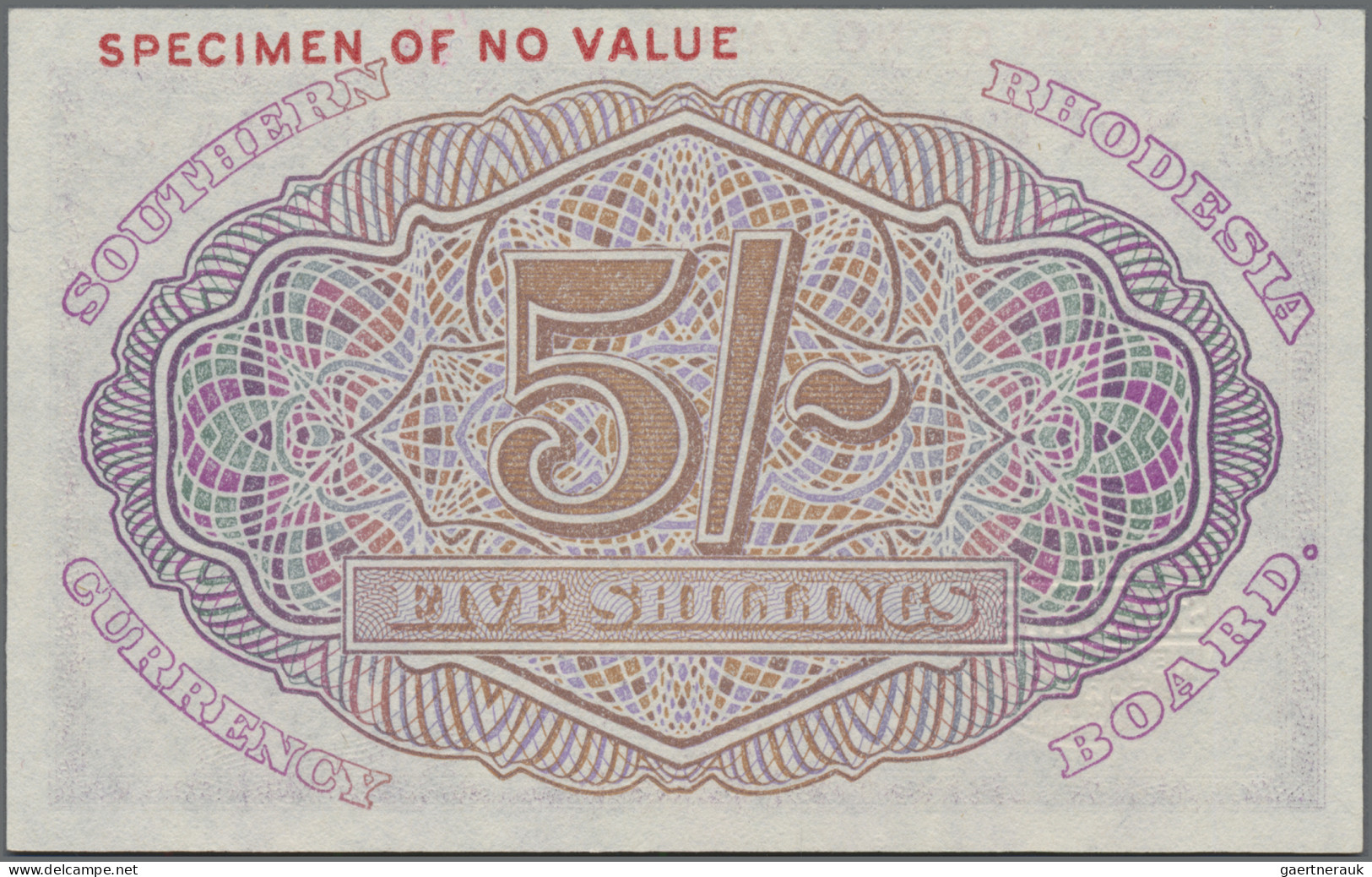 Southern Rhodesia: Southern Rhodesia Currency Board, 5 Shillings 1st January 194 - Rhodesia