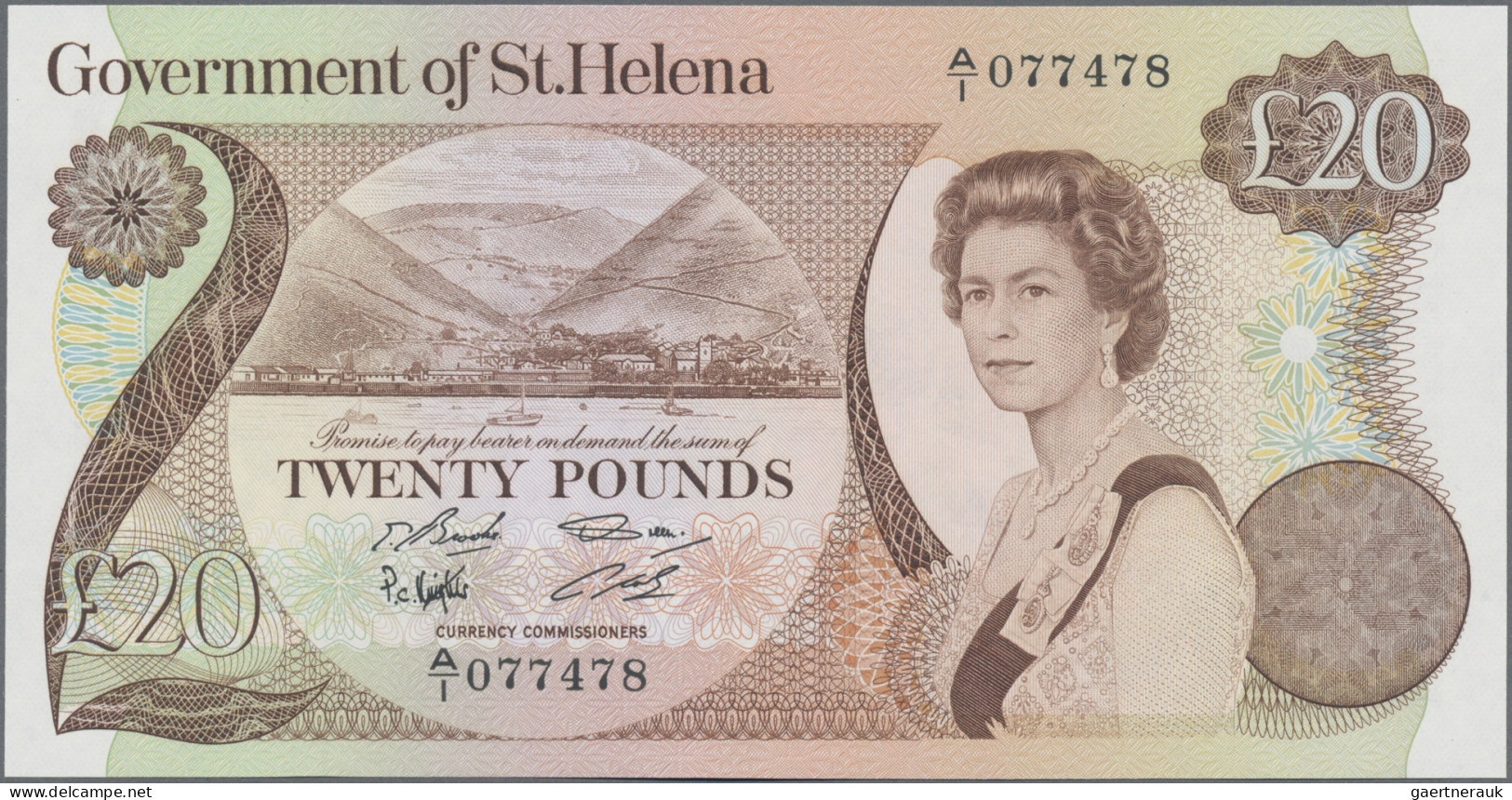St. Helena: Government Of Saint Helena, Lot With 4 Banknotes, Series 1979-1988, - Sint-Helena