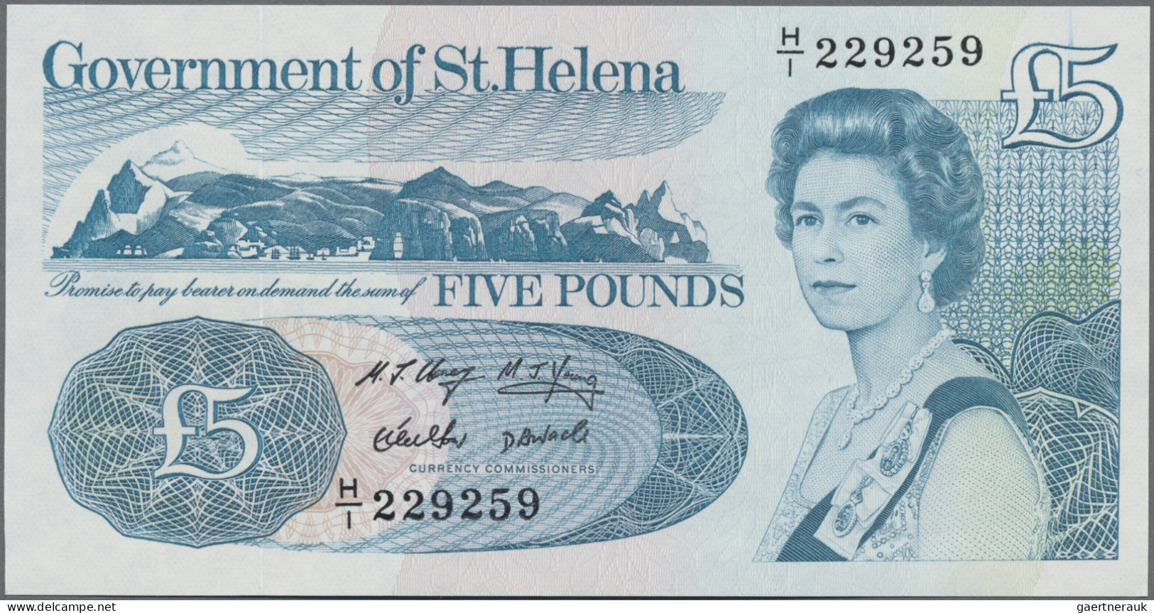 St. Helena: Government Of Saint Helena, Lot With 4 Banknotes, Series 1979-1988, - Isola Sant'Elena