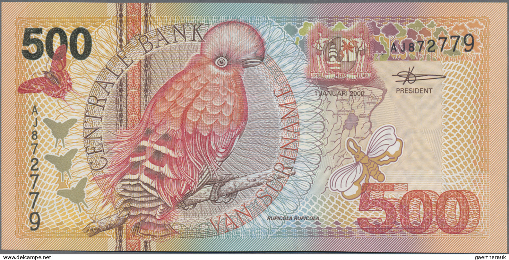 Suriname: Central Bank van Suriname, complete set of the animal series 2000, wit