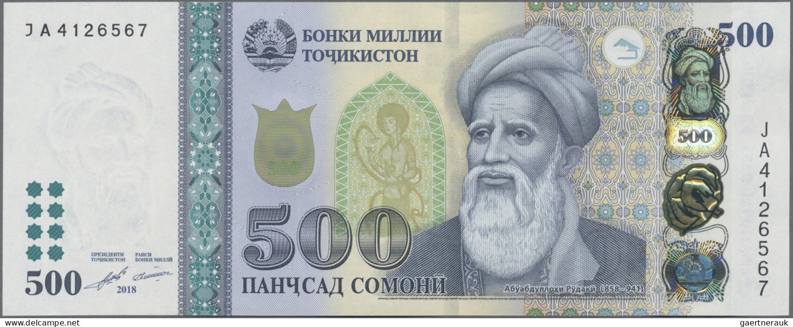 Tajikistan: Bank Of Tajikistan, 500 Somoni 2018, P.22 In Perfect UNC Condition. - Tayikistán