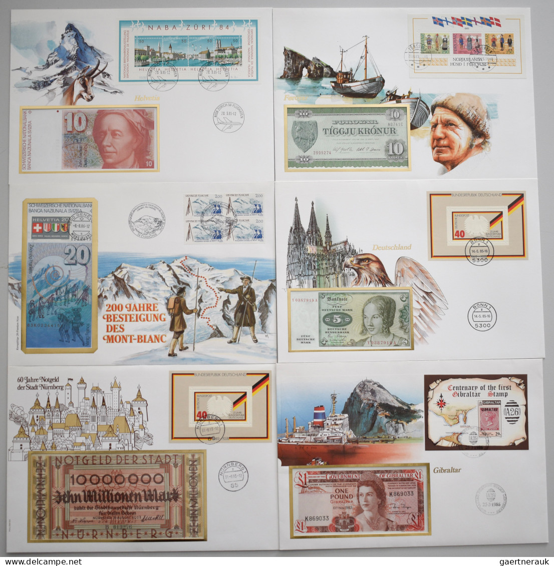 Worldwide: 2 Collectors Albums "BANKNOTEN-BRIEFE AUS ALLER WELT" With 44 Mainly - Altri & Non Classificati