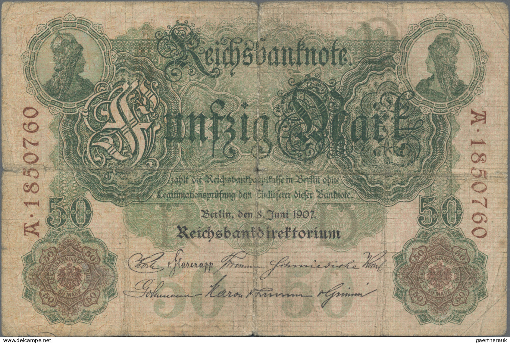 Deutschland - Deutsches Reich Bis 1945: Reichsbanknote, 50 Mark 1907, Ro.29 (P.2 - Altri & Non Classificati