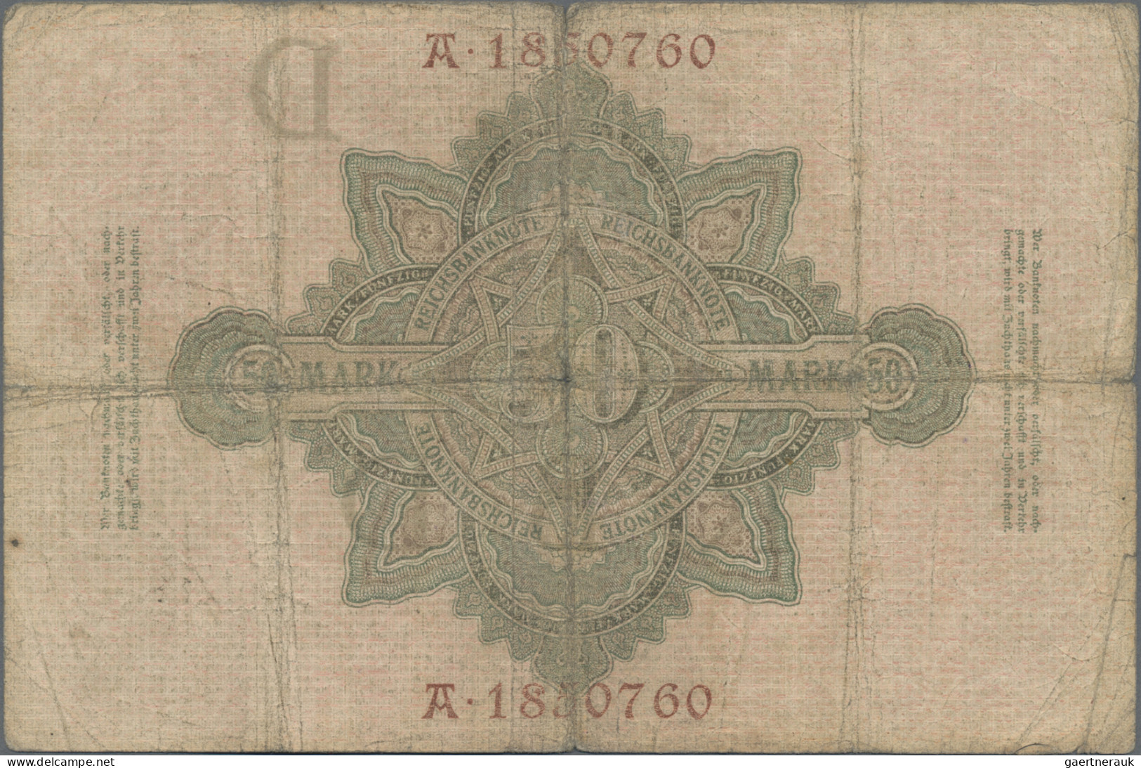 Deutschland - Deutsches Reich Bis 1945: Reichsbanknote, 50 Mark 1907, Ro.29 (P.2 - Altri & Non Classificati