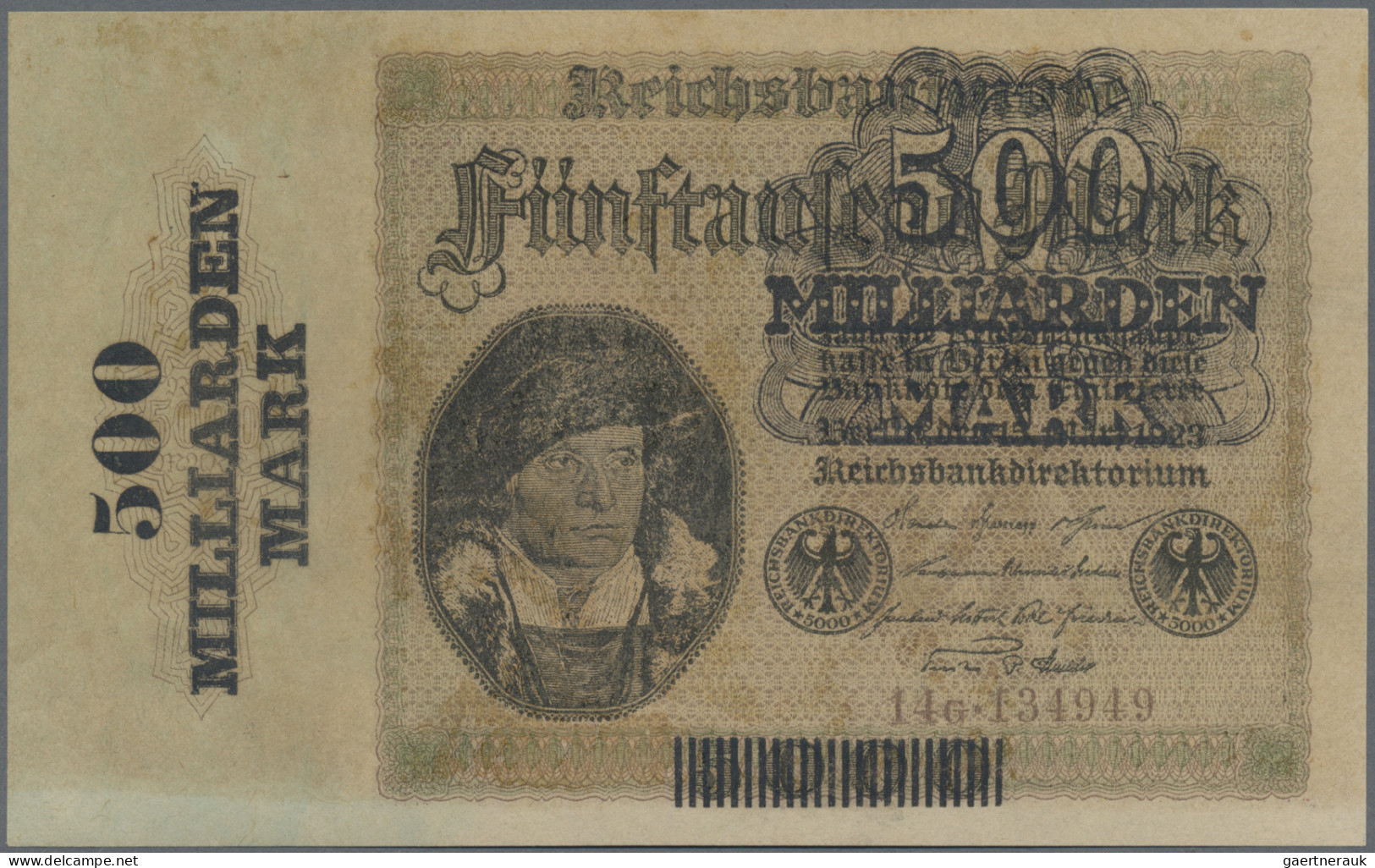 Deutschland - Deutsches Reich Bis 1945: Lot Mit 3 Banknoten 500 Milliarden Mark - Altri & Non Classificati