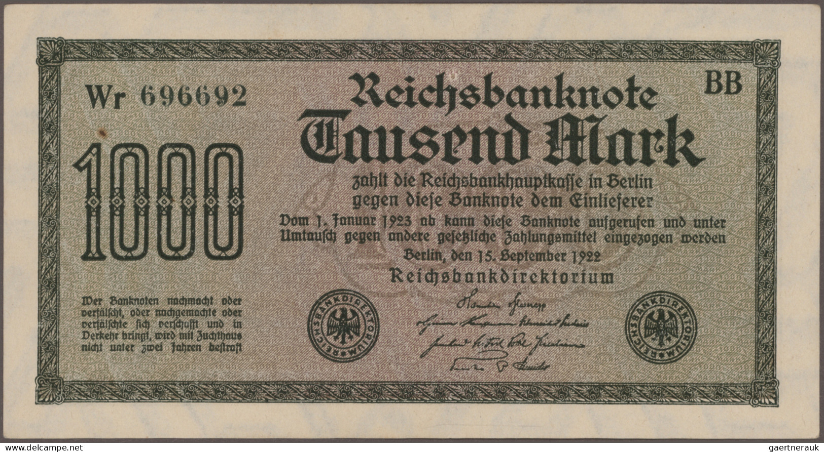 Deutschland - Deutsches Reich bis 1945: Großes Konvolut mit 392 Banknoten der In